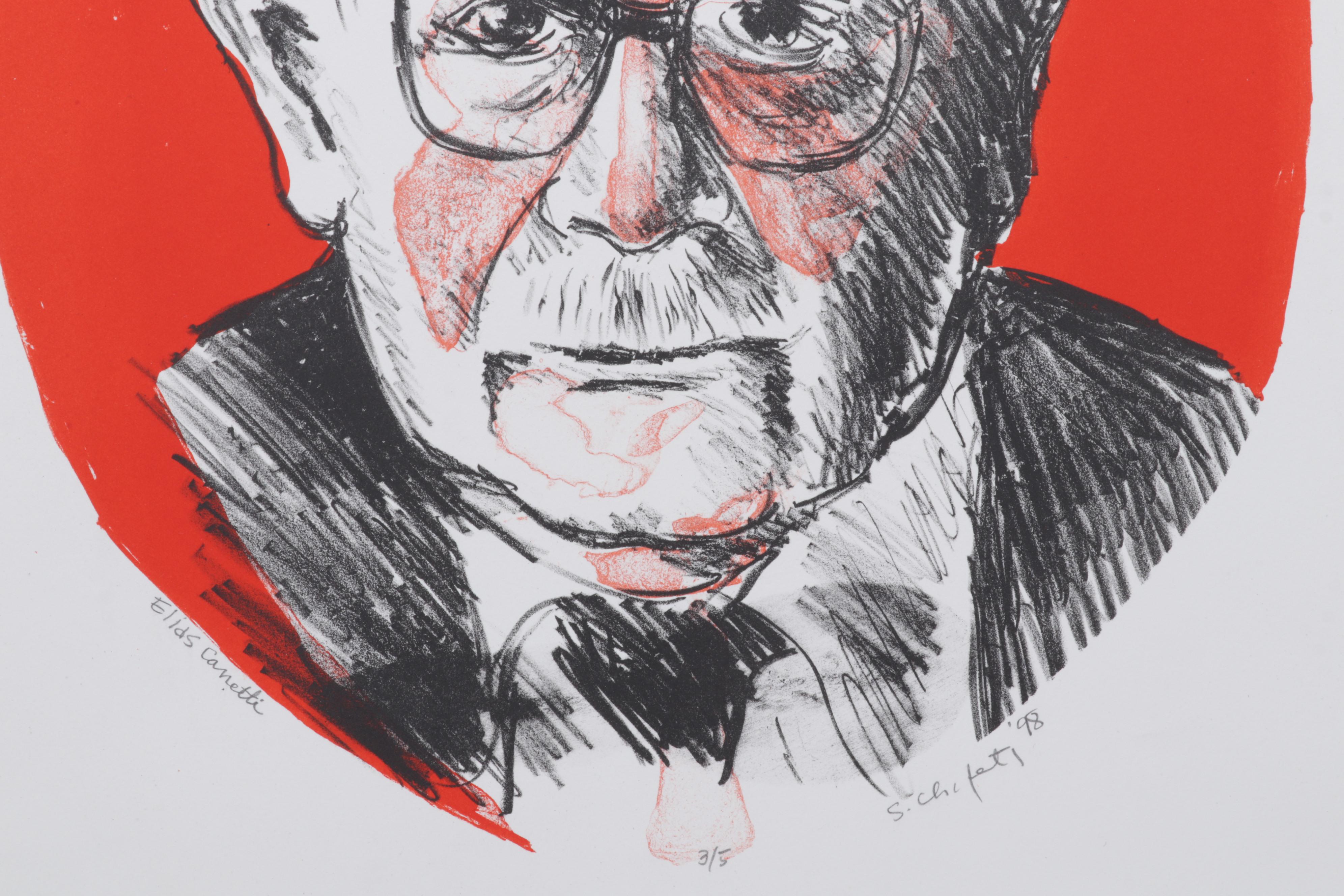 Sidney Chafetz Color Lithograph "Elias Canetti," 1998