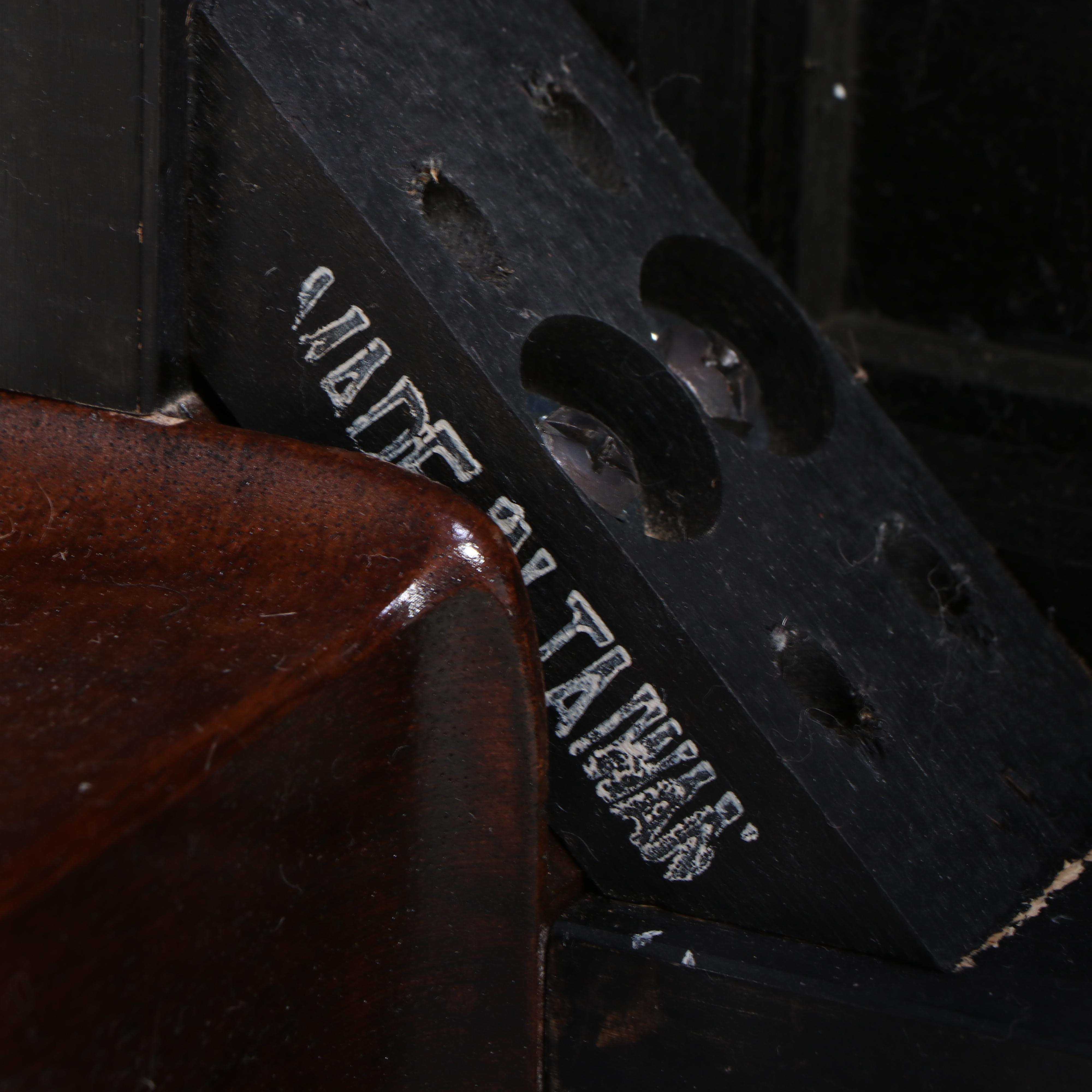 Bernhardt Hardwood and Glass Top Chinoiserie Console Table and Two Stools