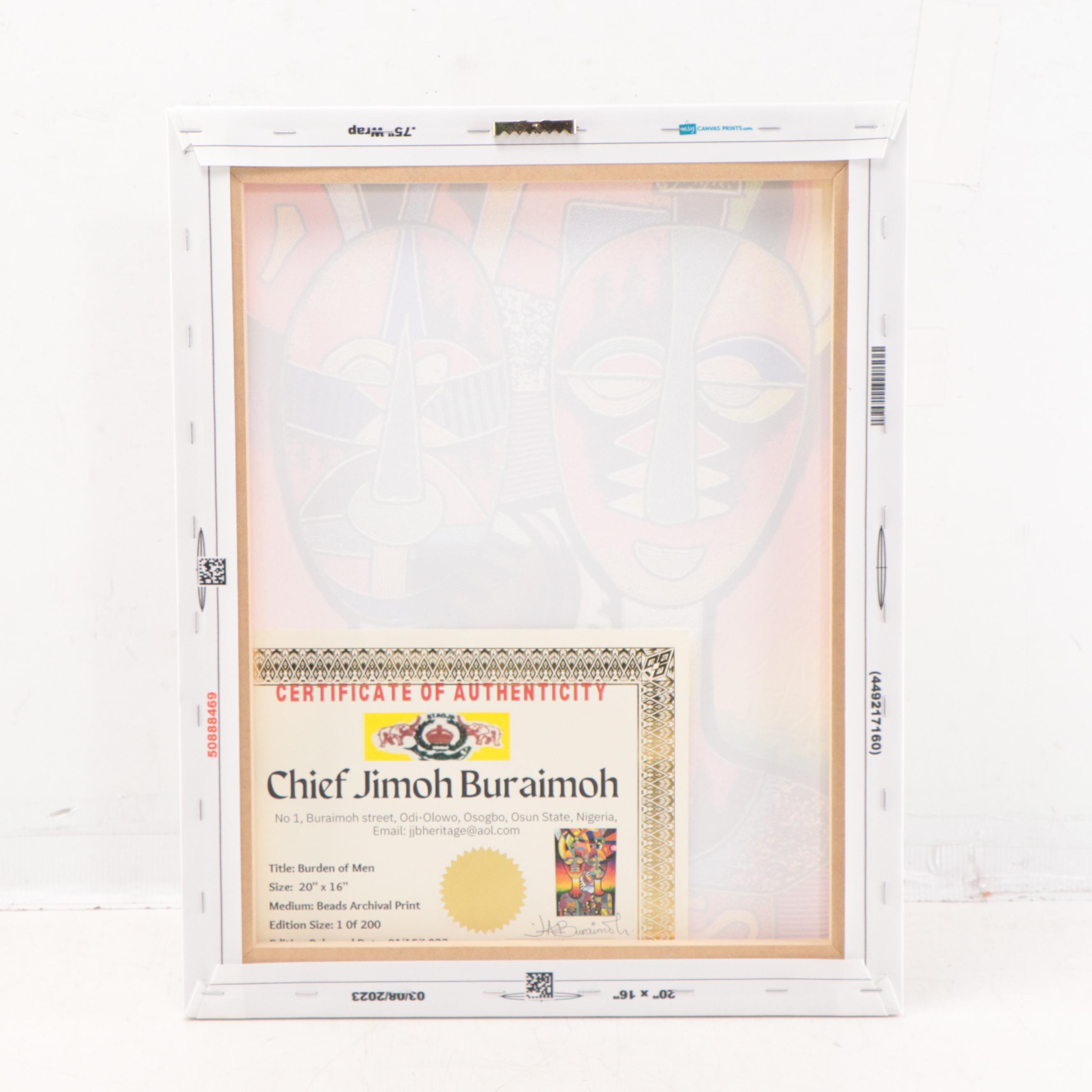 Chief Jimoh Buraimoh Giclée "Burden of Men," 2023