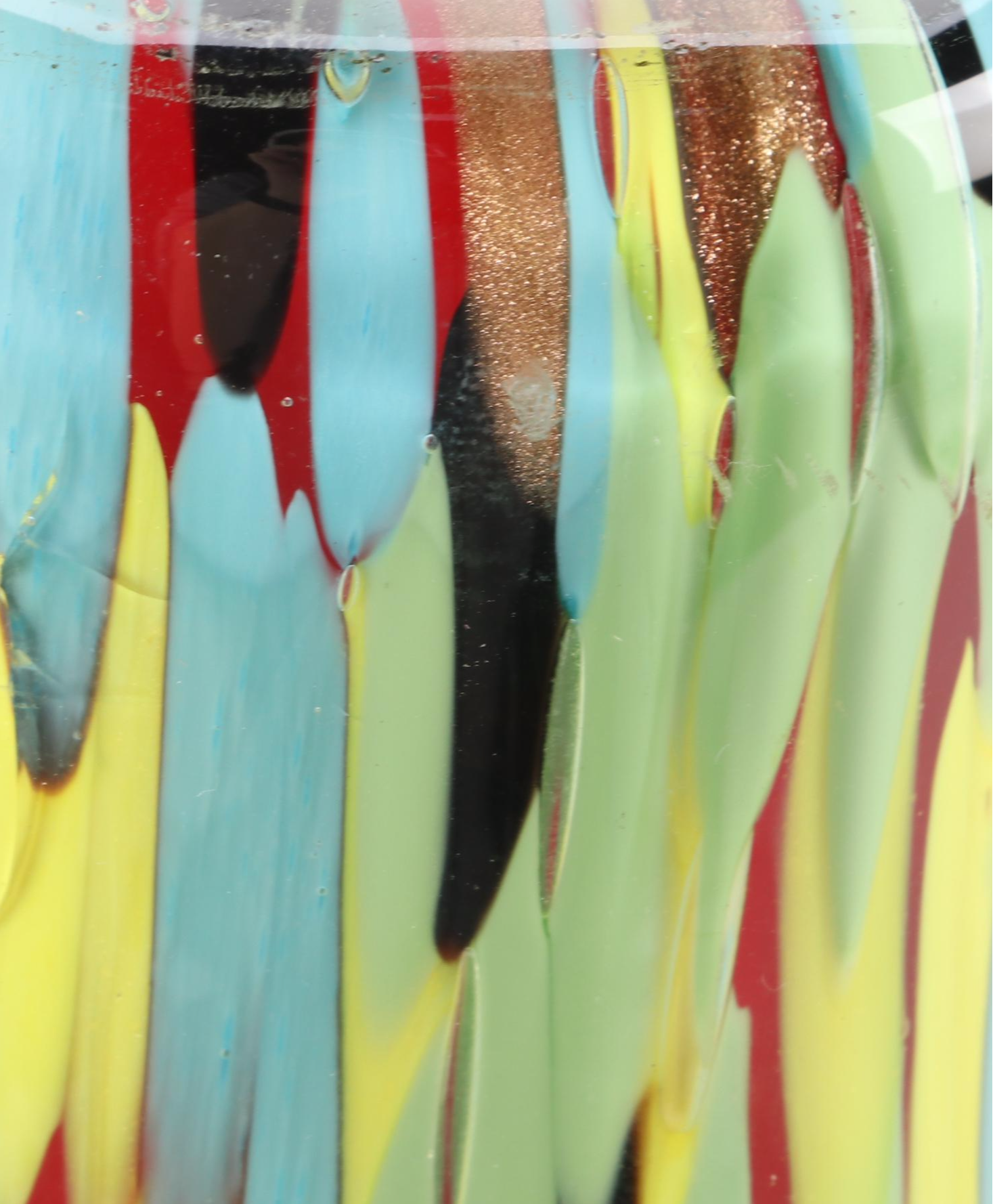 Murano Style Aventurine, Feathered and Confetti Art Glass Vases