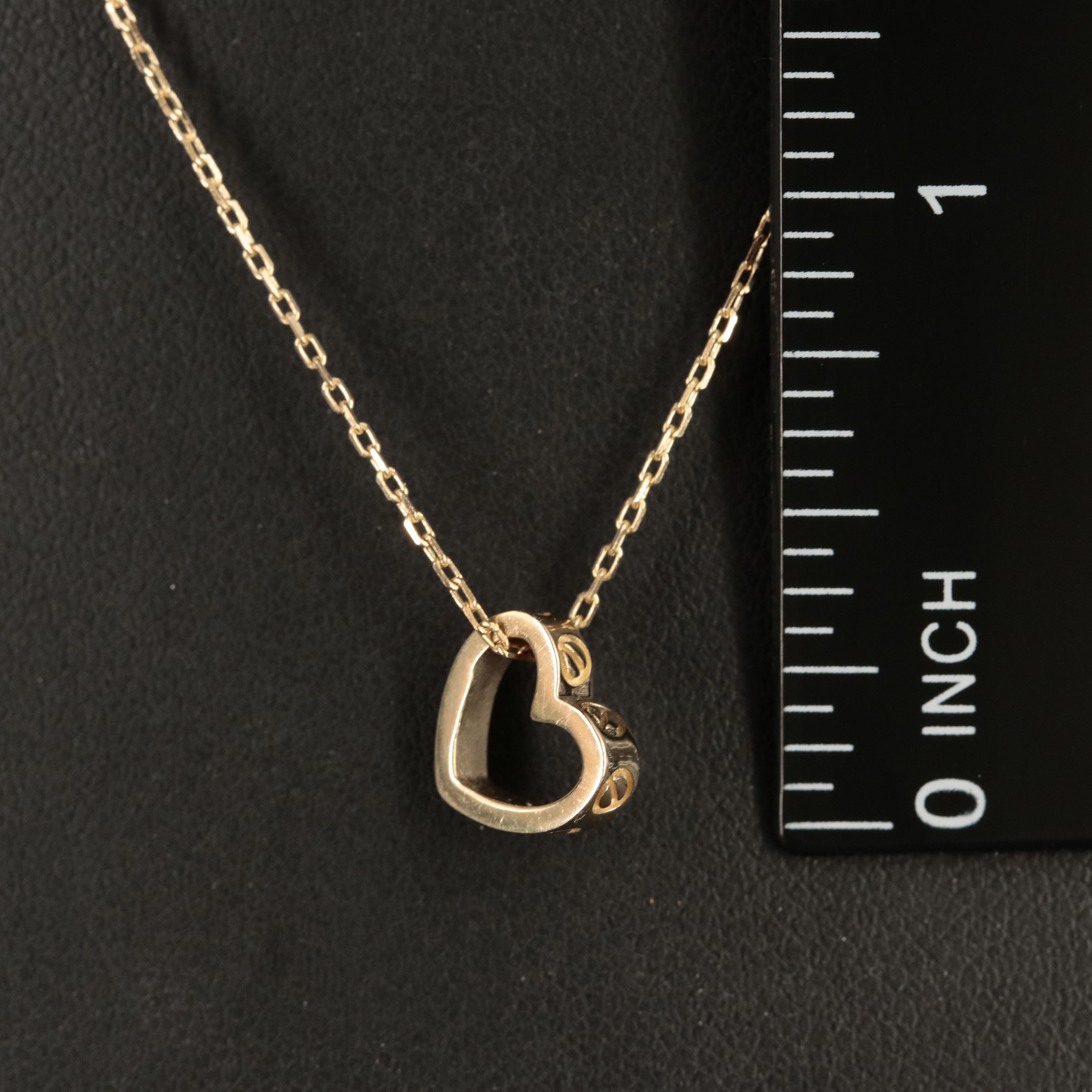 10K Heart Pendant Necklace