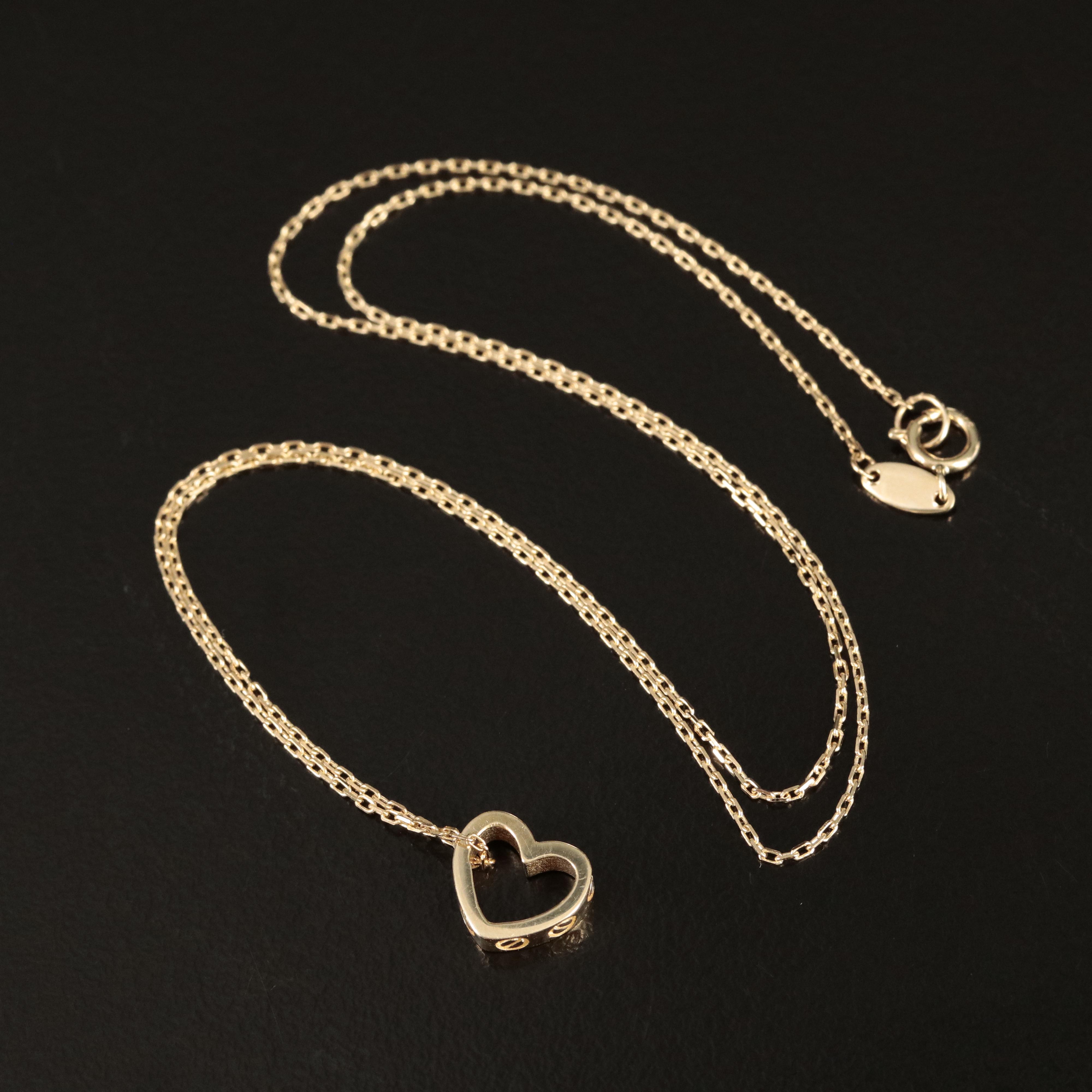 10K Heart Pendant Necklace