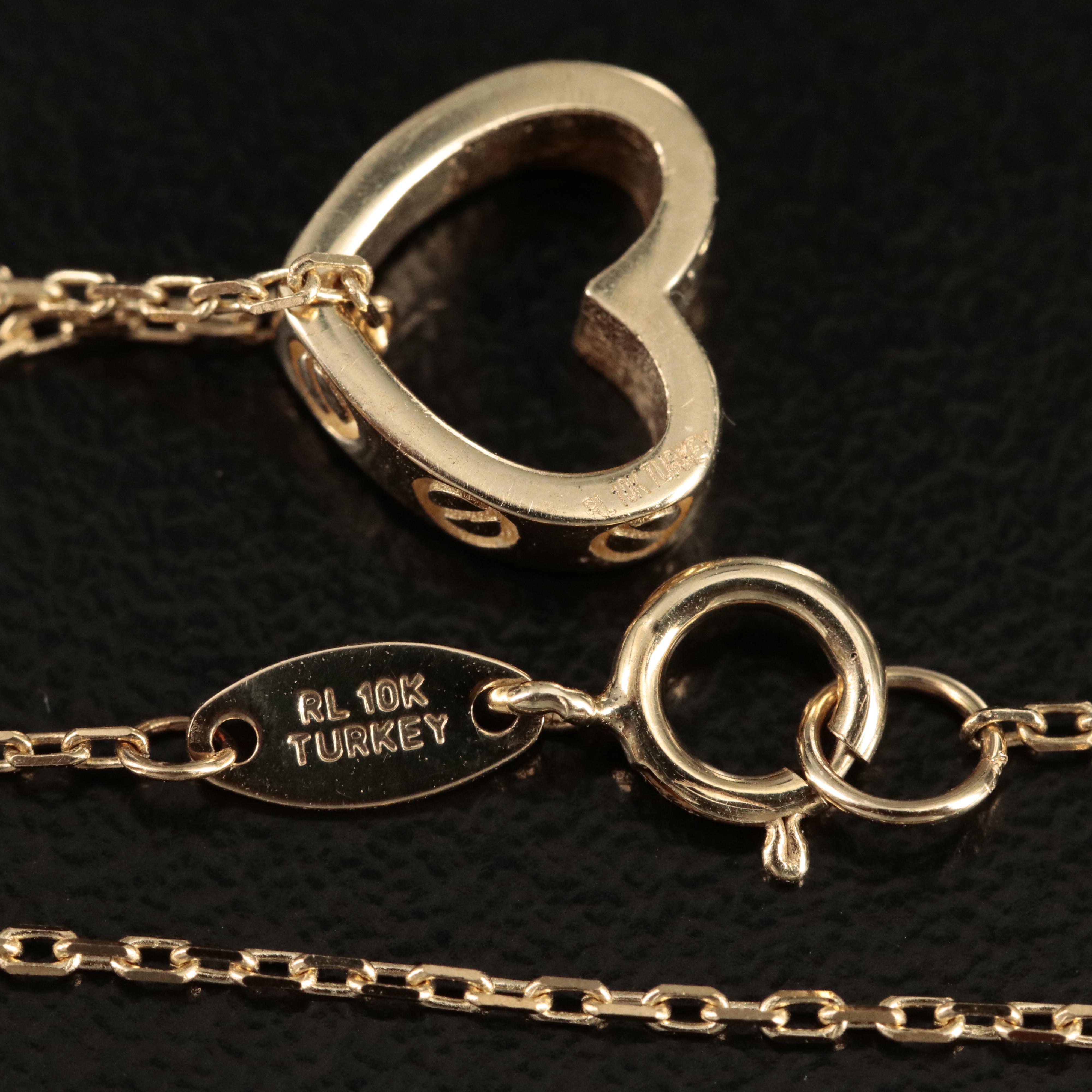 10K Heart Pendant Necklace