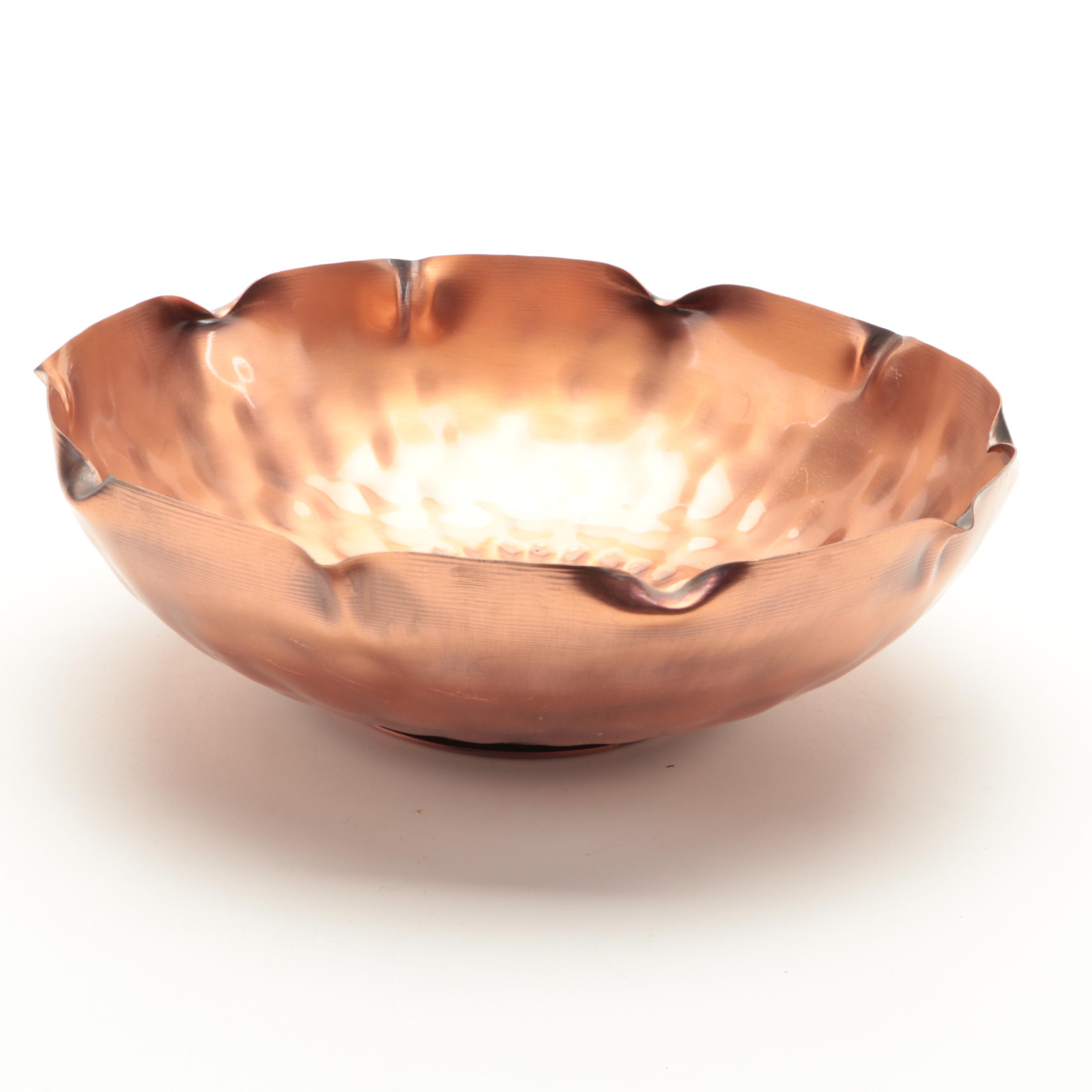 Coppercraft Guild Candle Sconces with Gregorian Copper Bowl