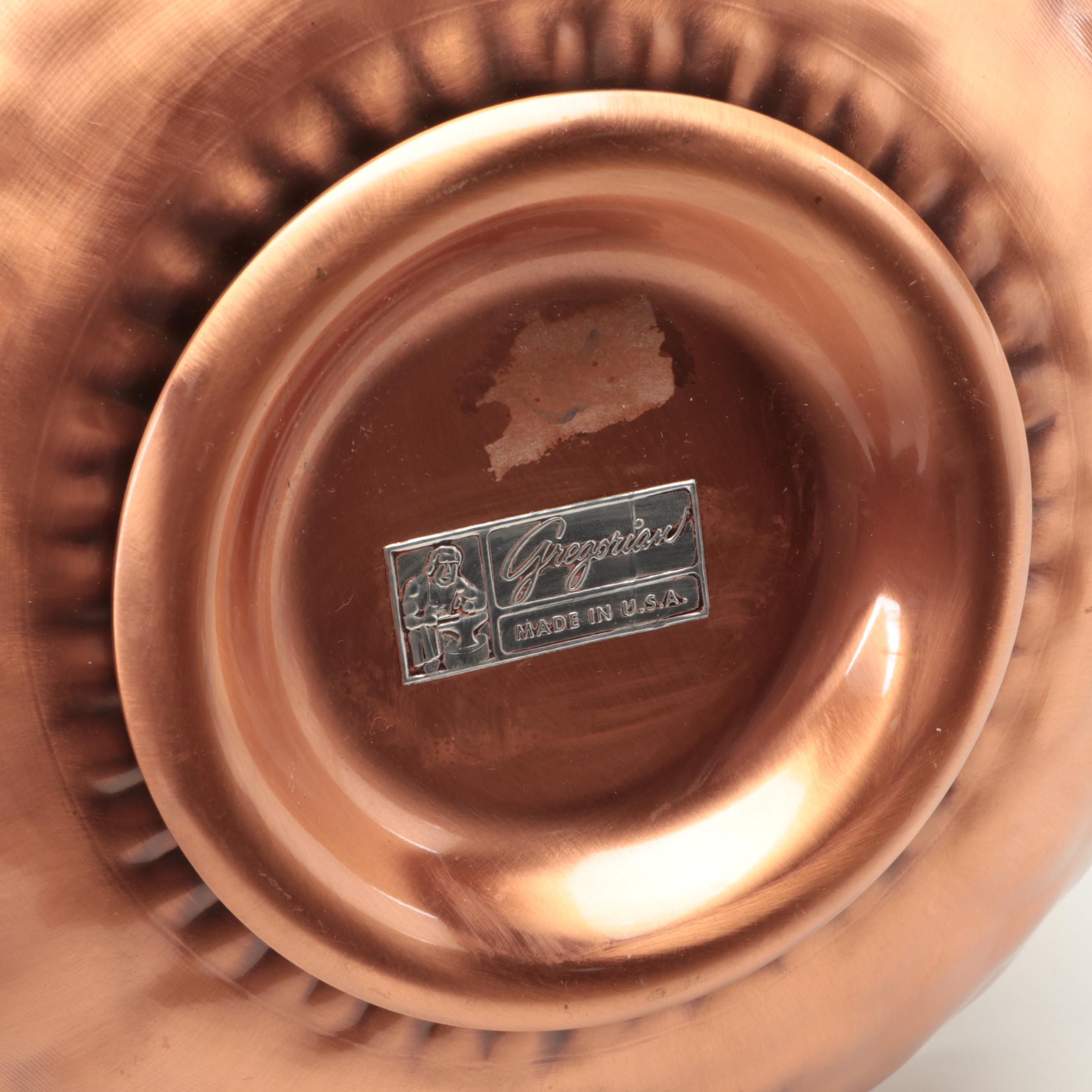 Coppercraft Guild Candle Sconces with Gregorian Copper Bowl