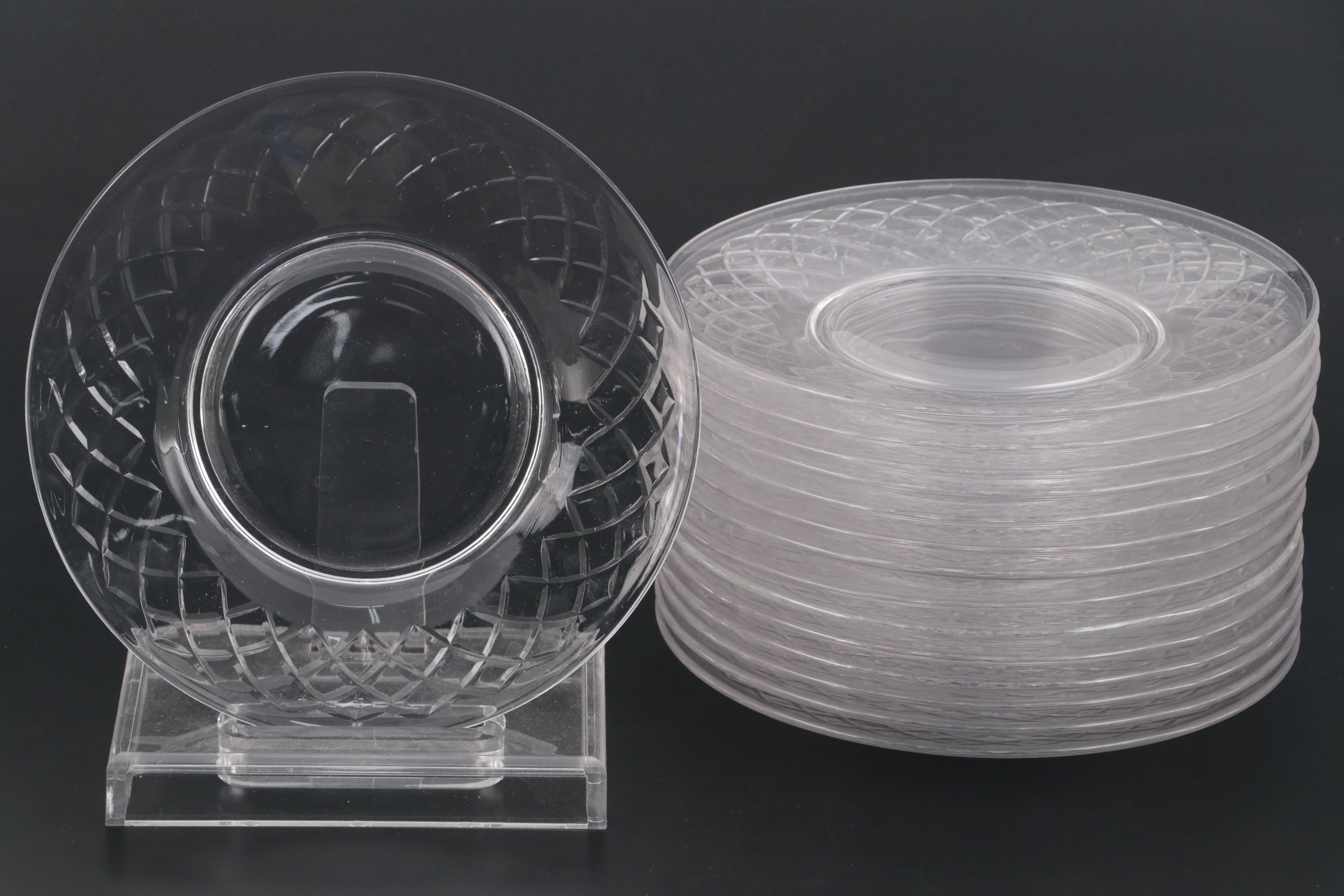 Cambridge Glass "Tally Ho" Platter with Glass Plates and Decanter