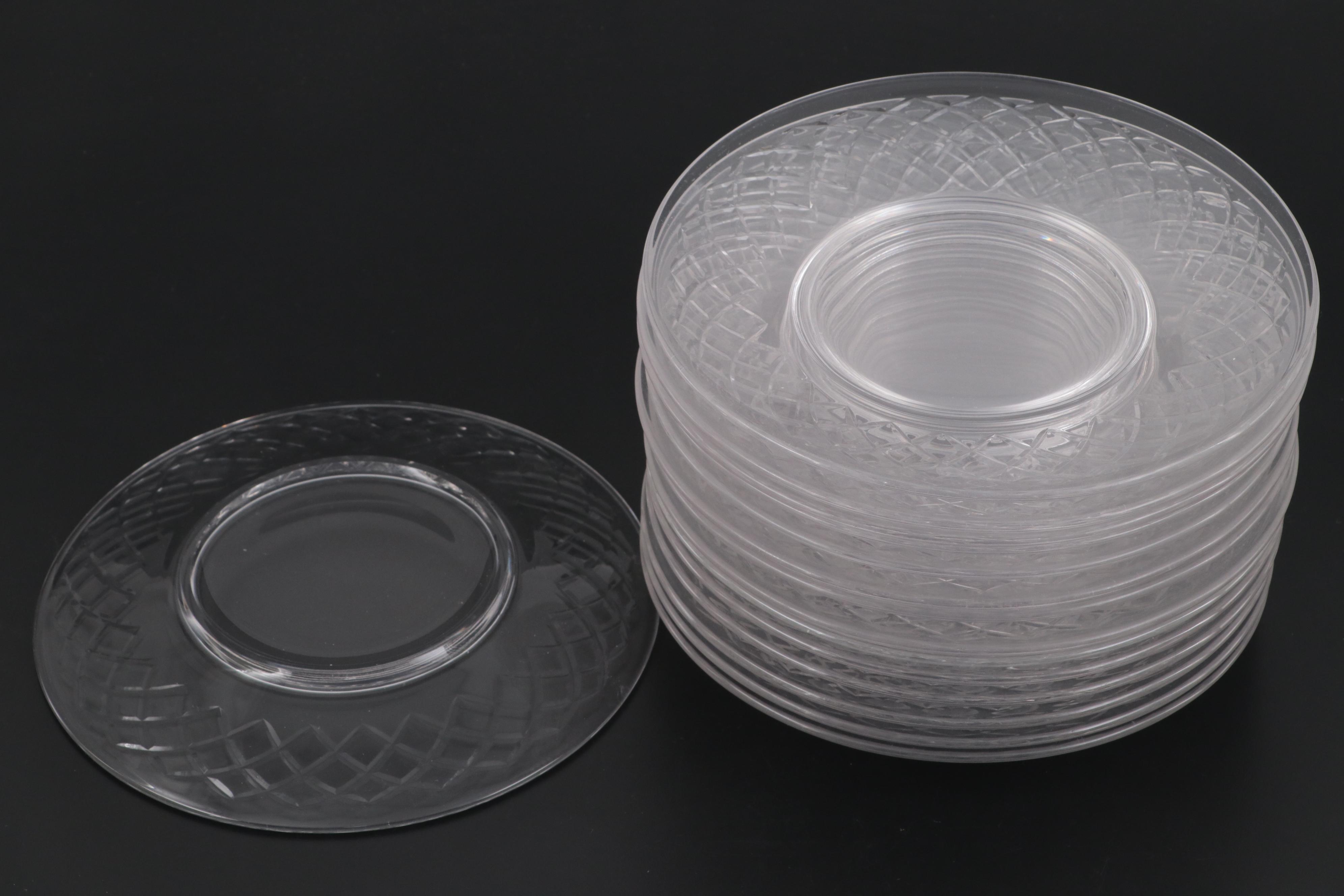 Cambridge Glass "Tally Ho" Platter with Glass Plates and Decanter