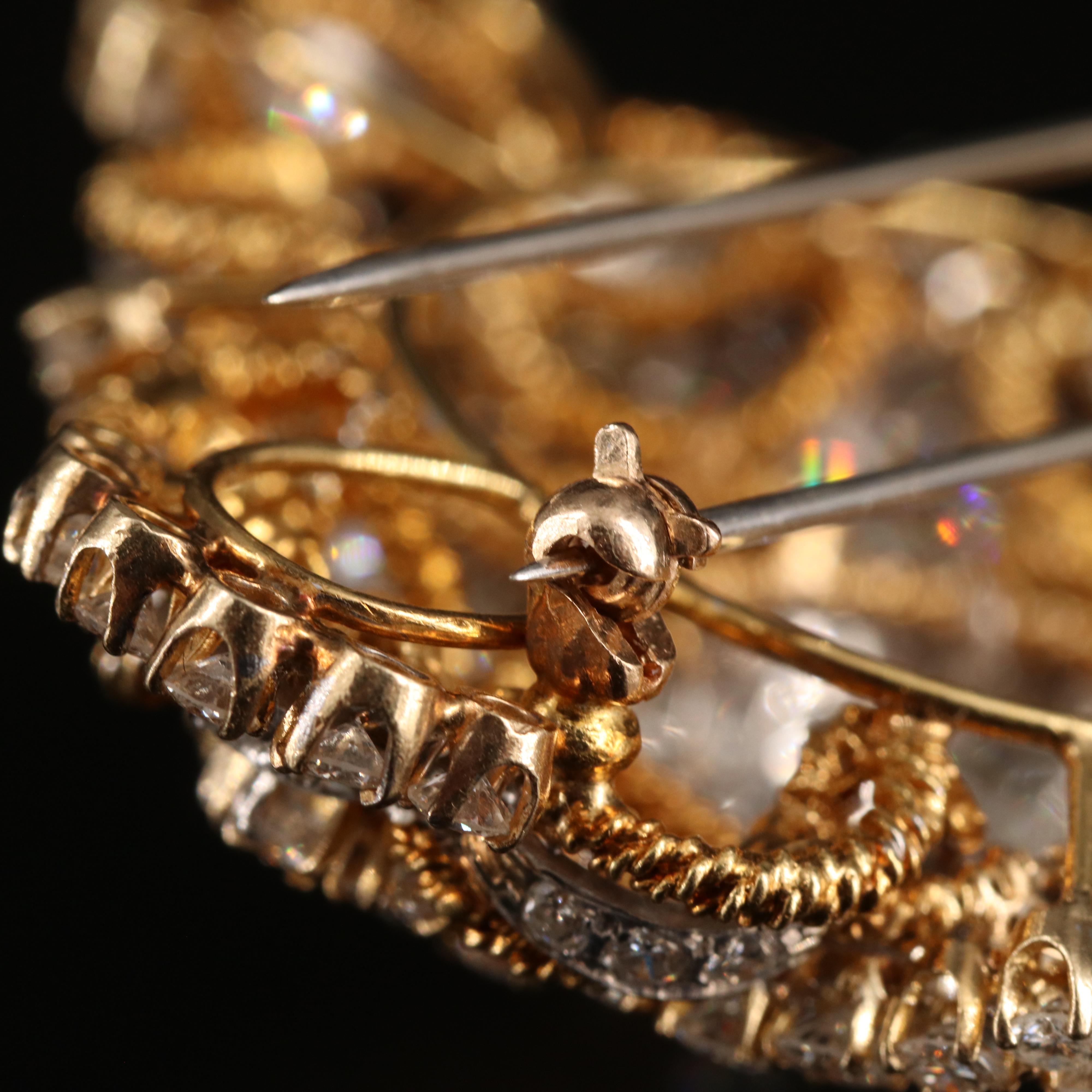 14K 10.00 CTW Diamond Double Clip Brooch