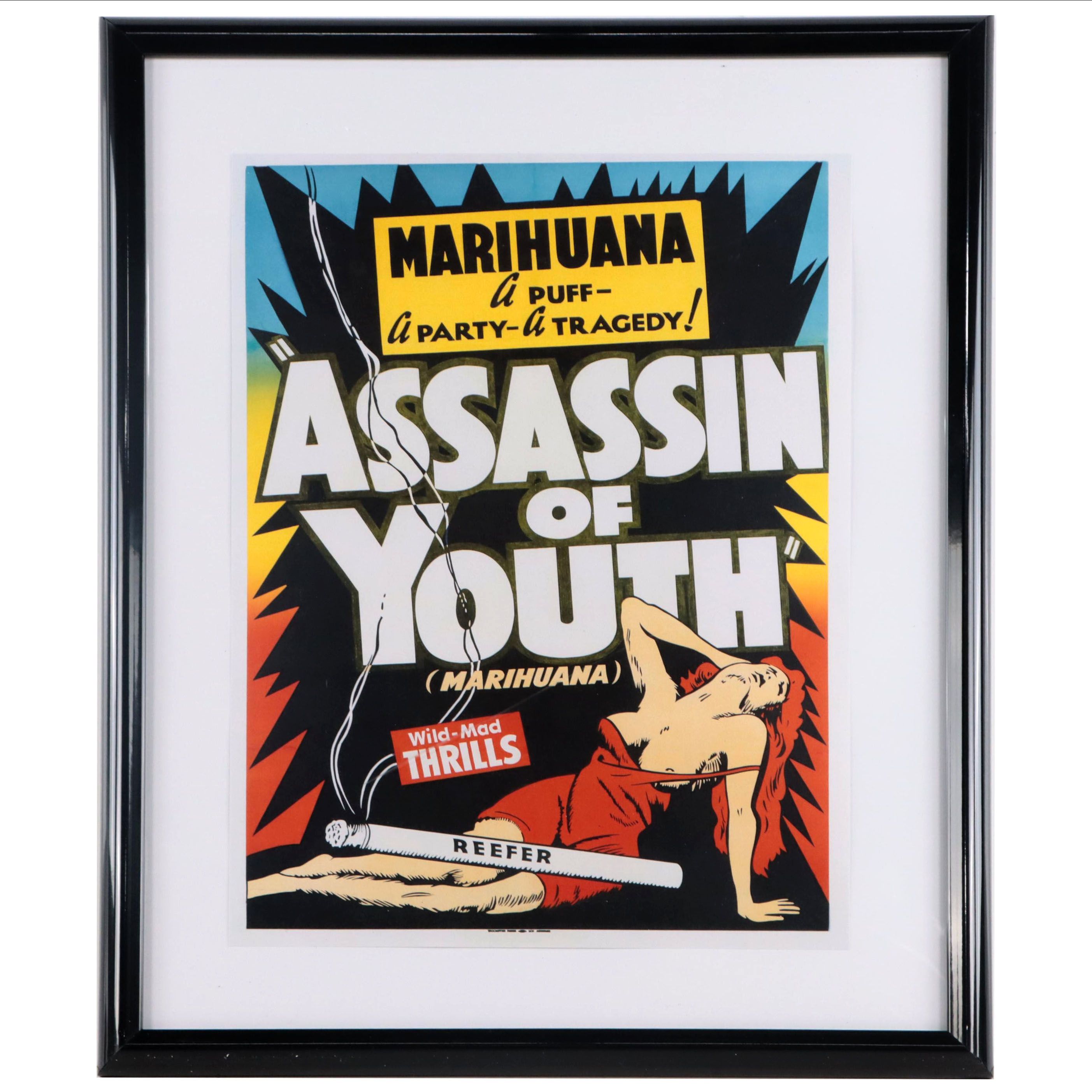 Offset Lithograph of Cannabis Propaganda Poster "Assassin of Youth"