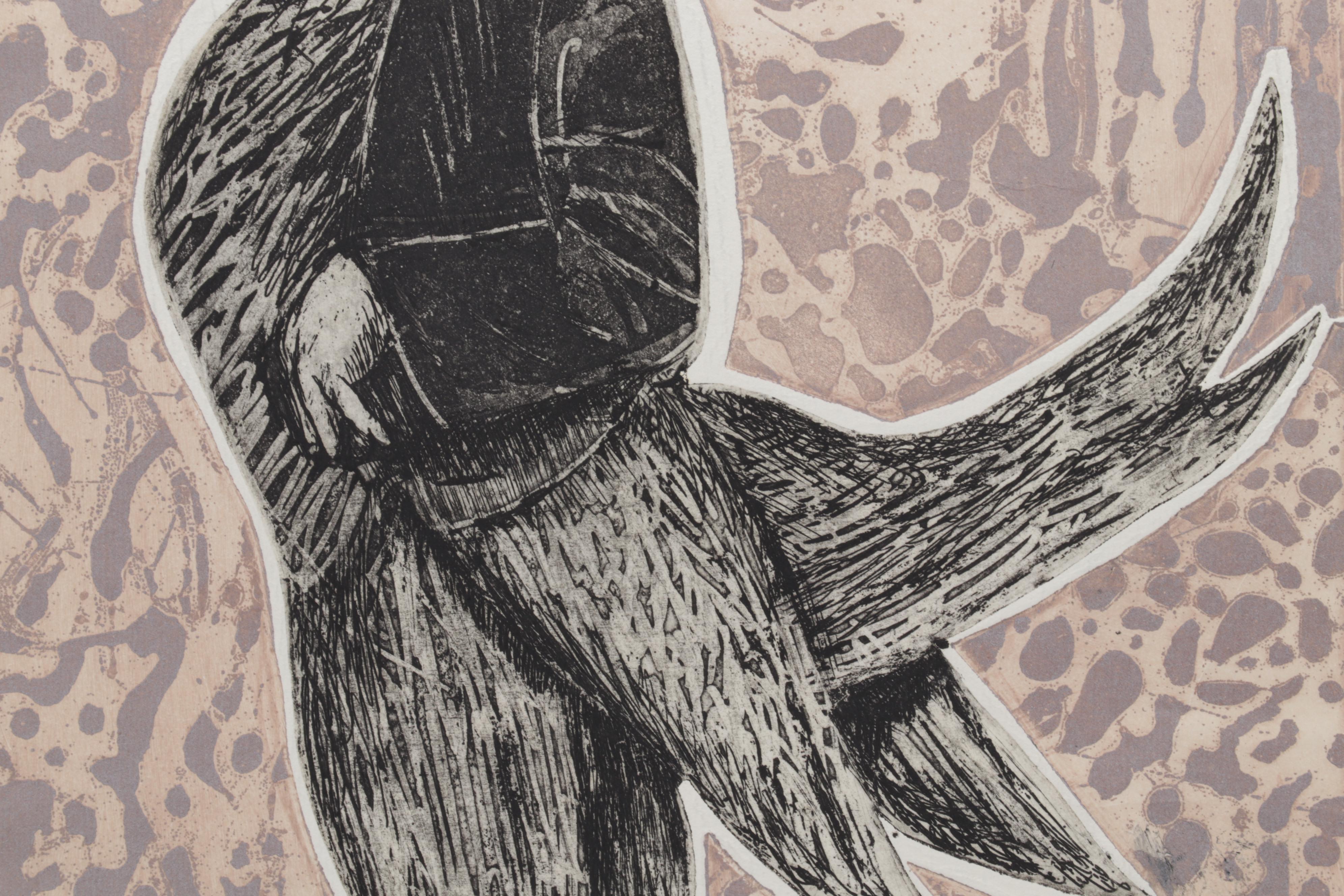 Sidney Chafetz Color Etching "Homage to Bert Williams," 1970