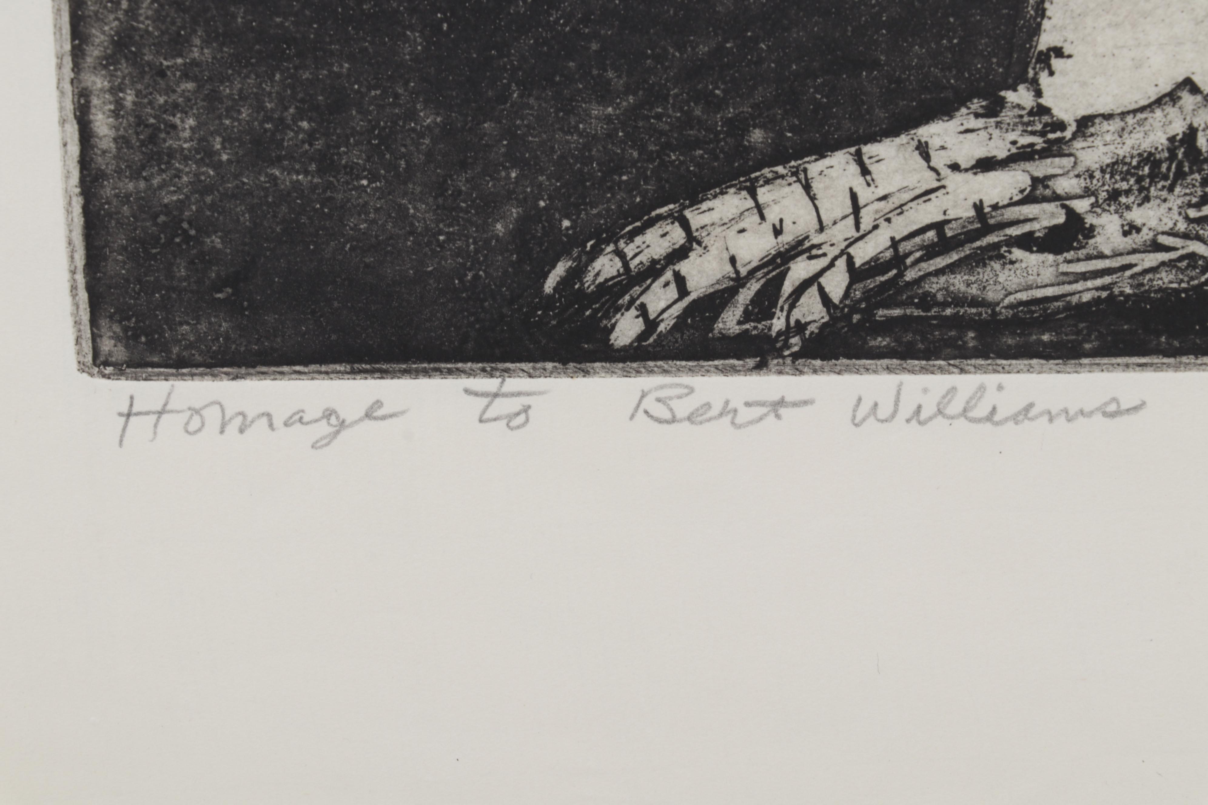 Sidney Chafetz Color Etching "Homage to Bert Williams," 1970