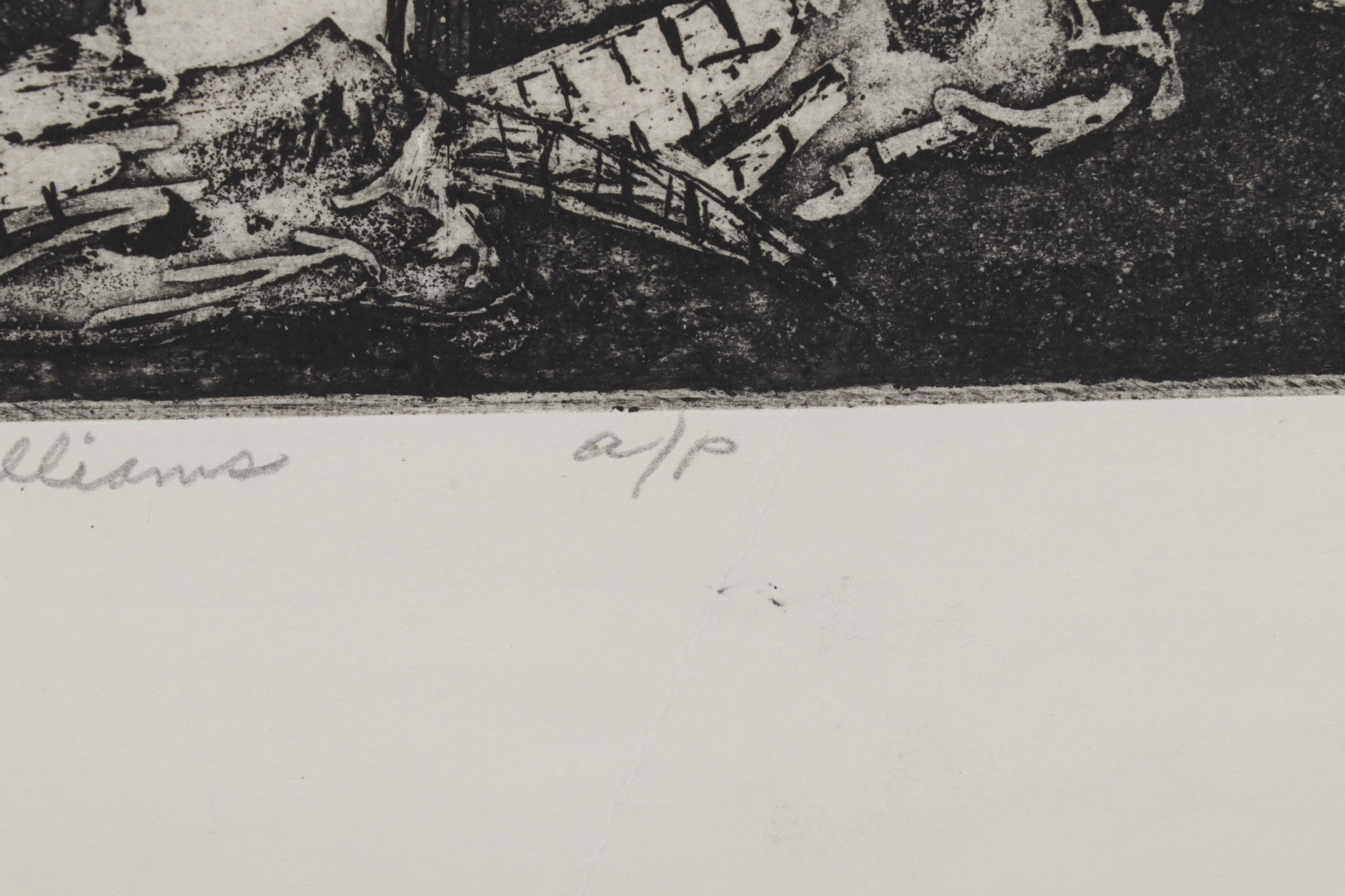 Sidney Chafetz Color Etching "Homage to Bert Williams," 1970