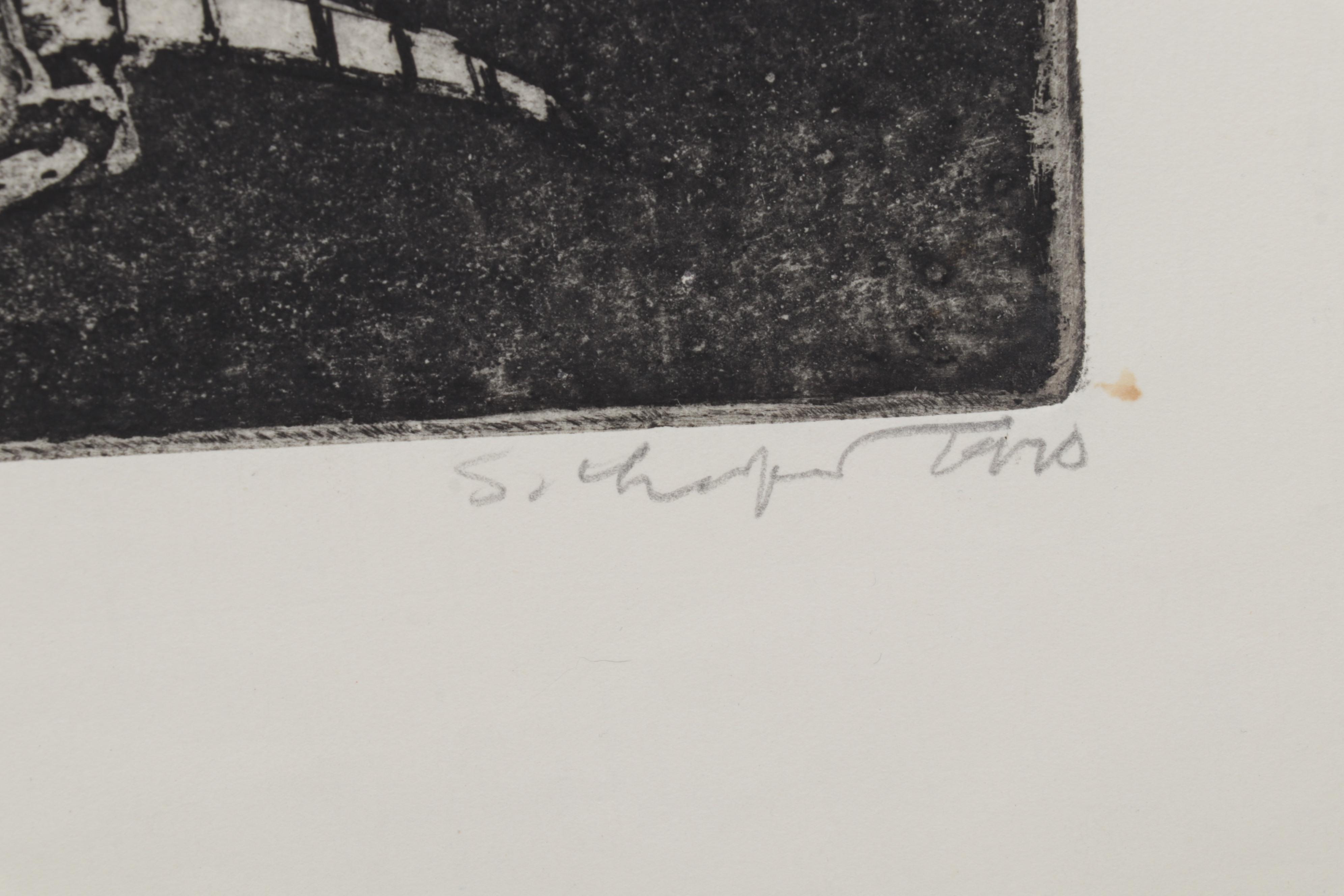 Sidney Chafetz Color Etching "Homage to Bert Williams," 1970