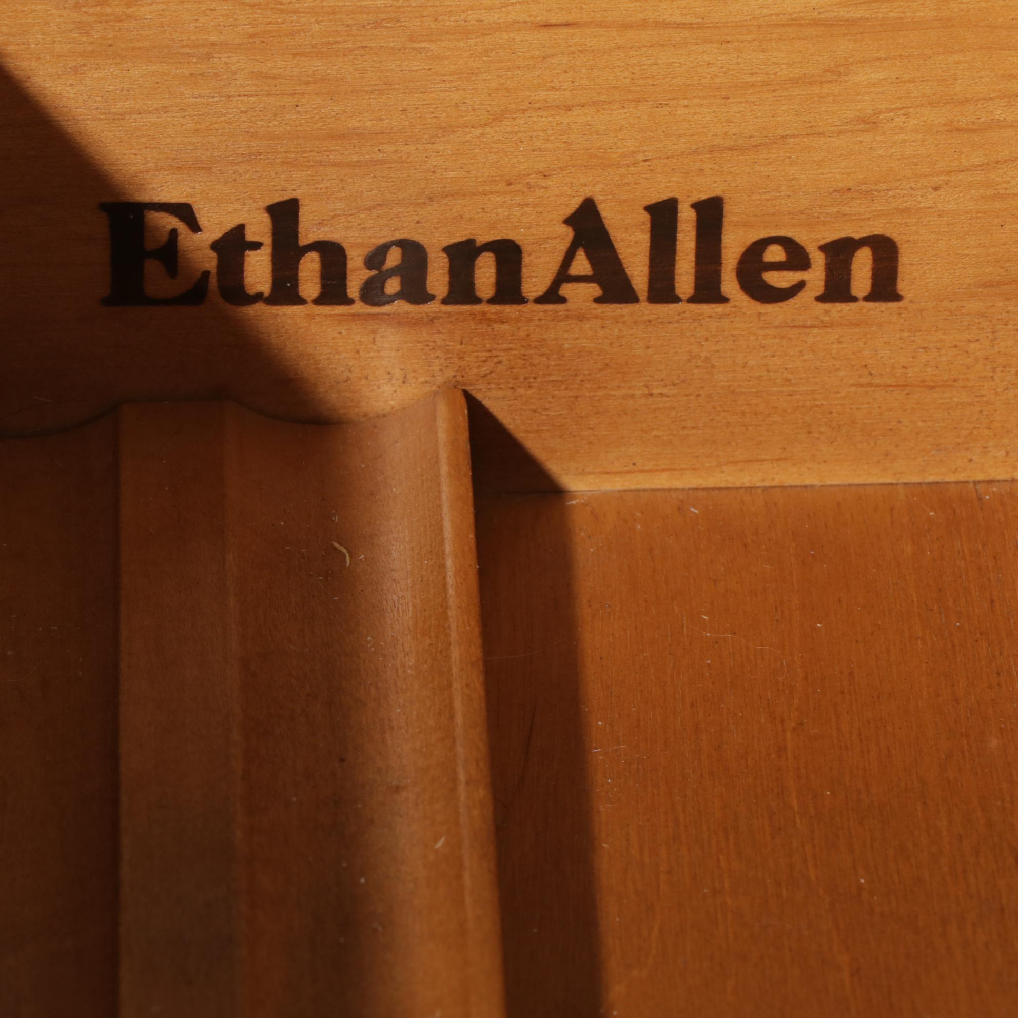 Ethan Allen Hitchcock Style Ebonized Writing Desk with Nichols & Stone Chair