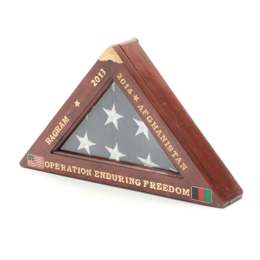 American Flag with Operation Enduring Freedom Flag Case
