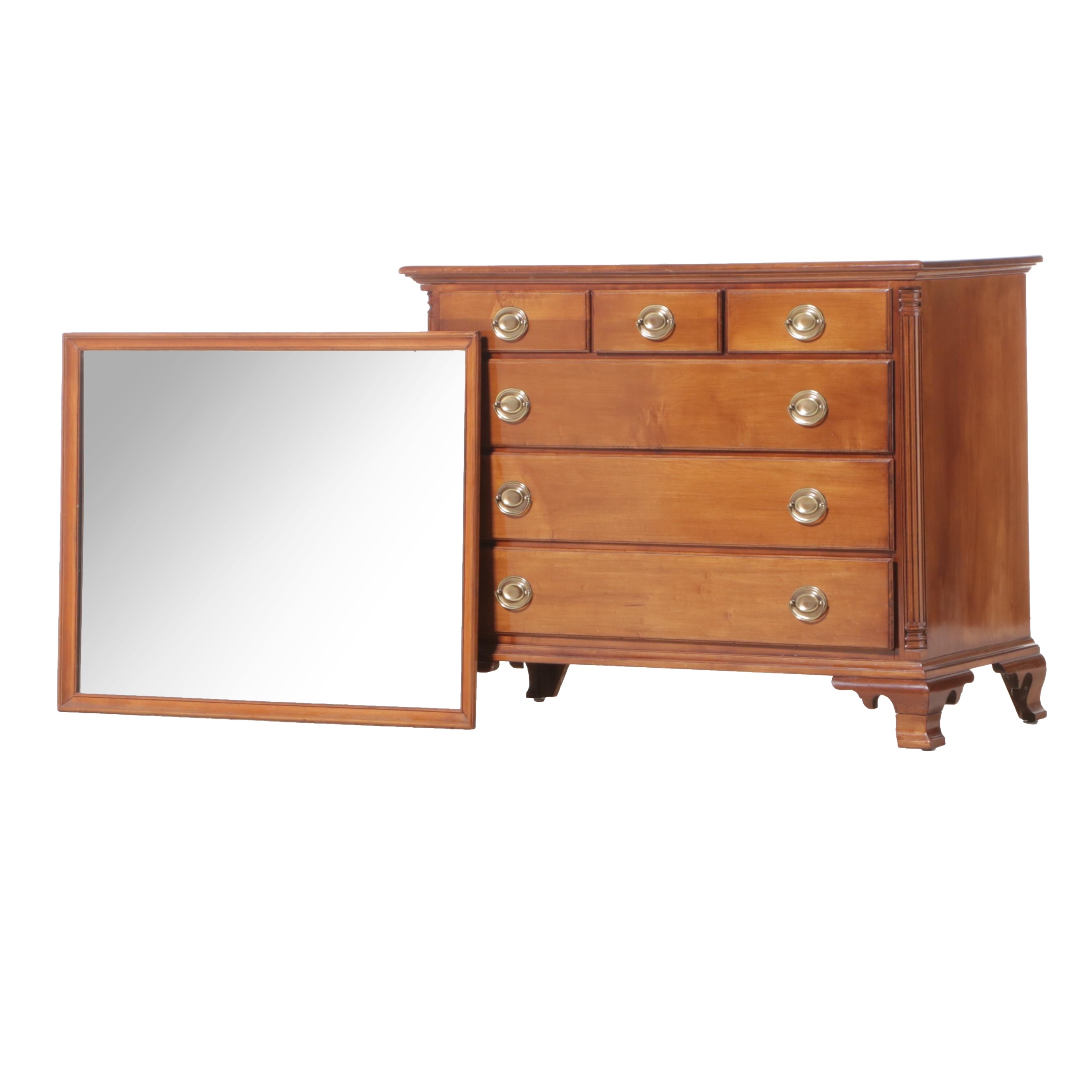 Kling Furniture Chippendale Style Maple Six-Drawer Dresser, 20th Century