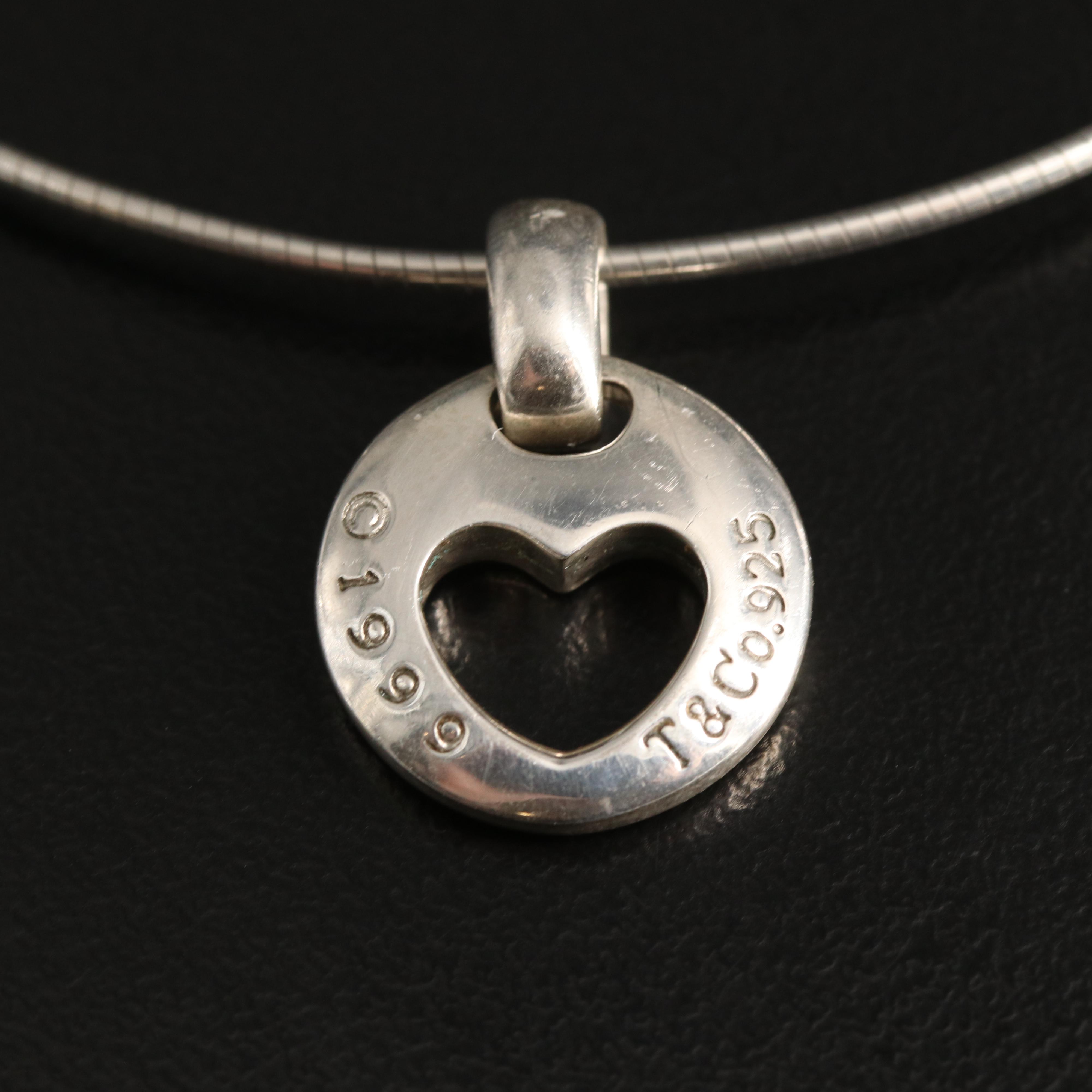 1990s Tiffany & Co. Sterling Cut Out Heart Necklace