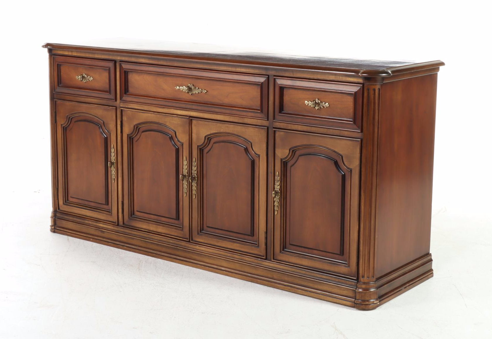 White Fine Furniture French Provincial Style Cherrywood and Maple Buffet