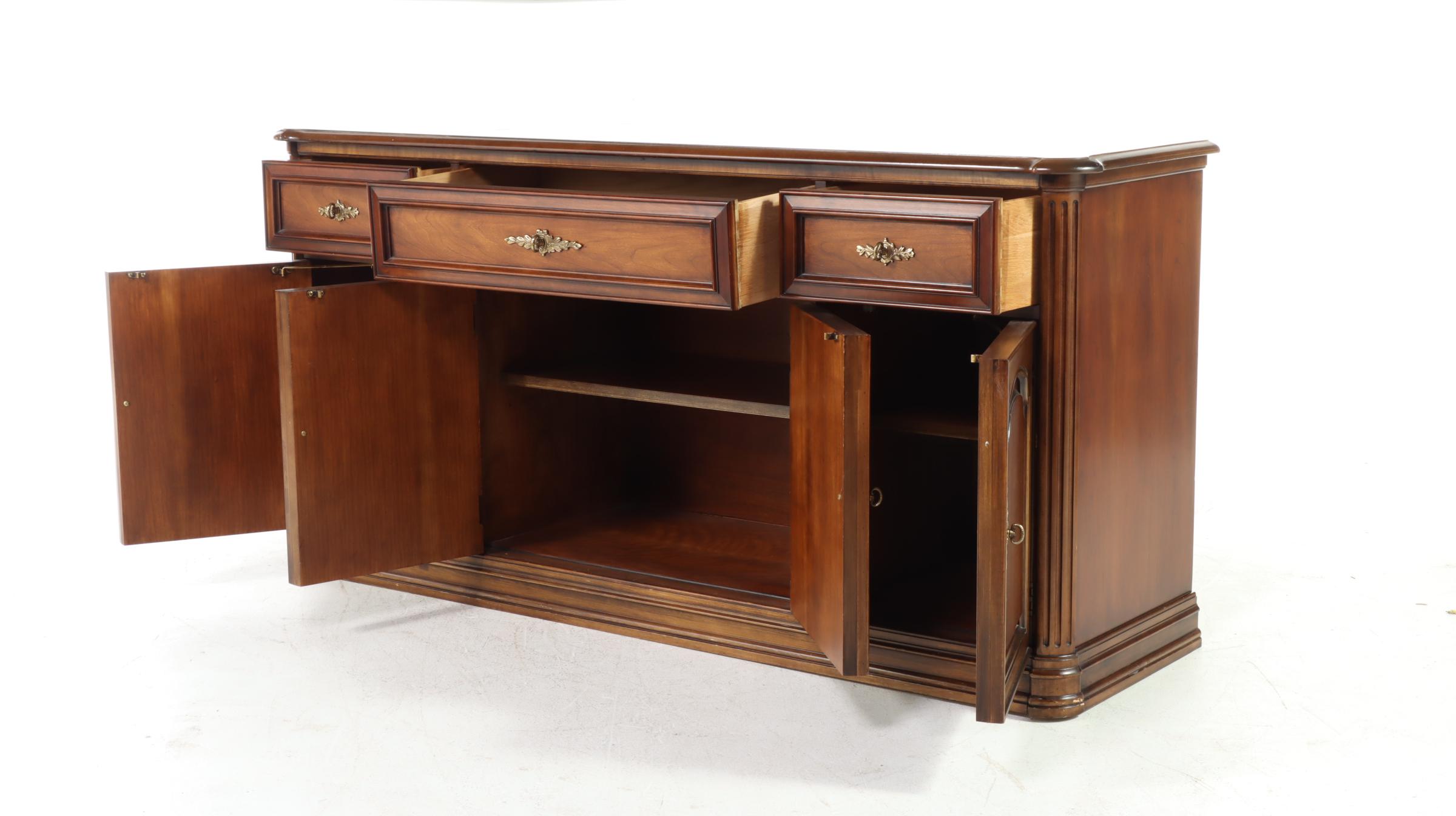 White Fine Furniture French Provincial Style Cherrywood and Maple Buffet