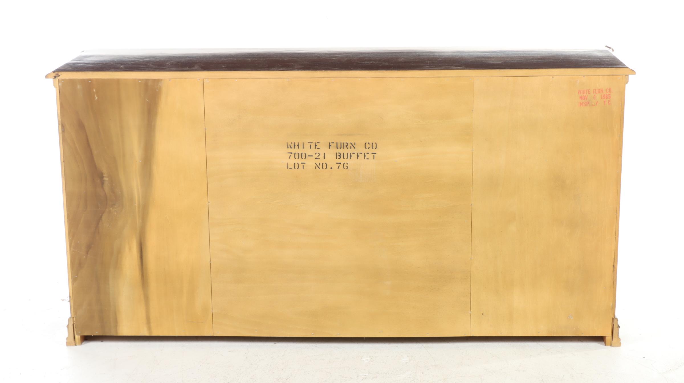 White Fine Furniture French Provincial Style Cherrywood and Maple Buffet