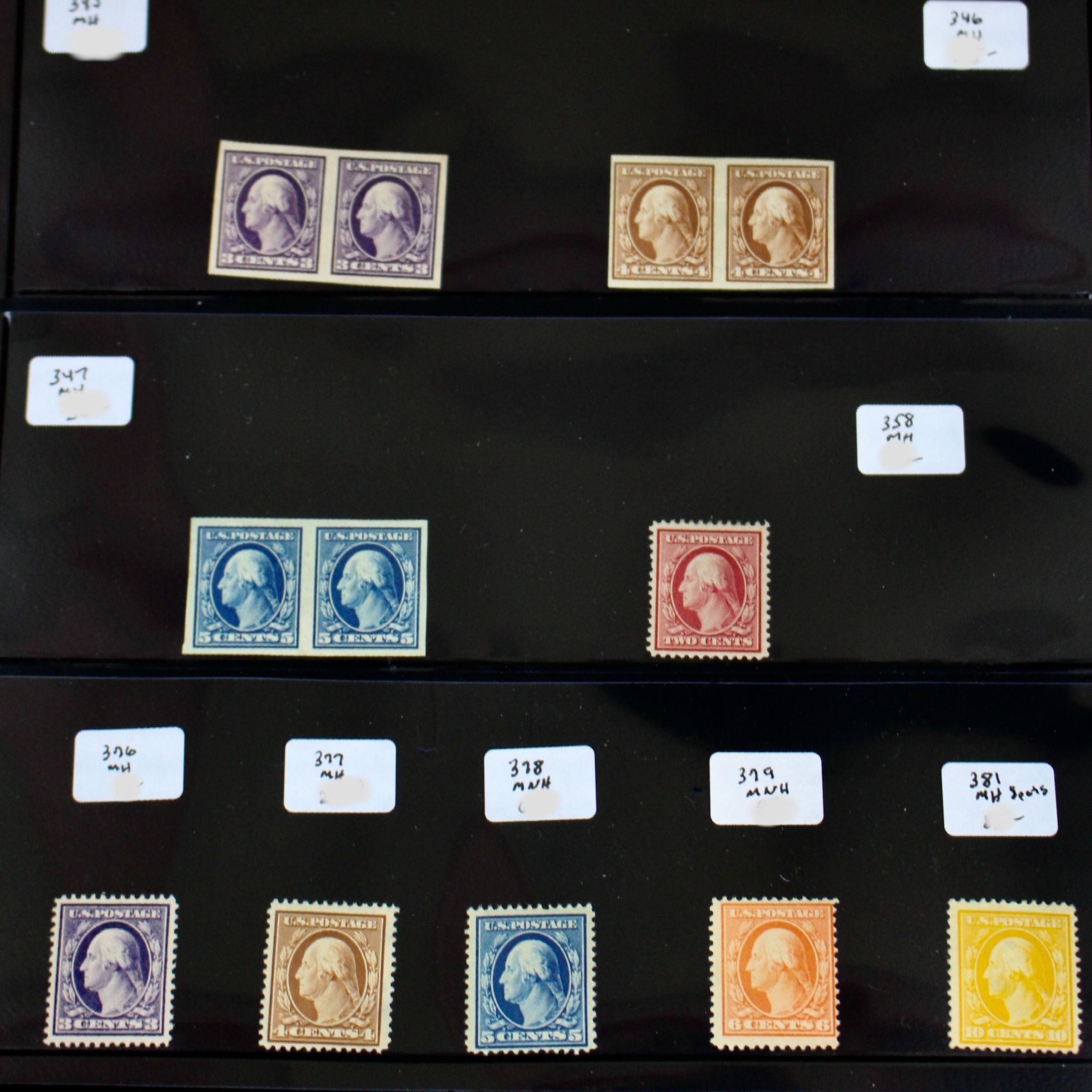 Mint Condition Group of Washington and Franklin U.S. Postage Stamps