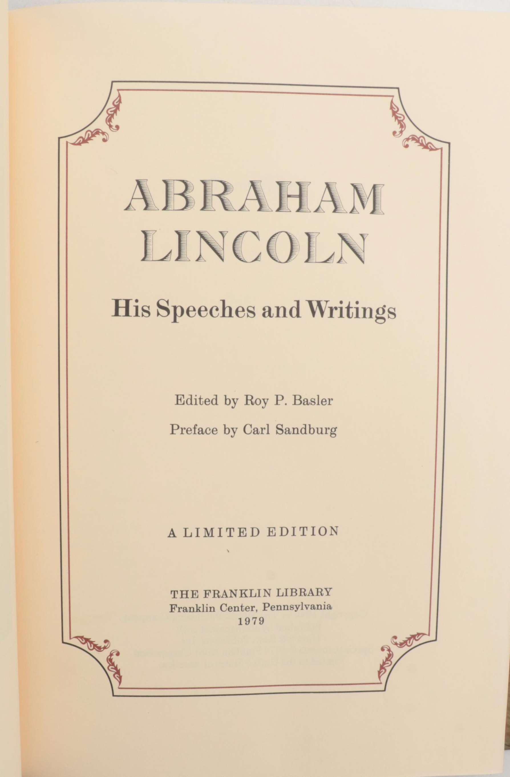 Limited Edition "Abraham Lincoln" by Roy P. Basler and More Books