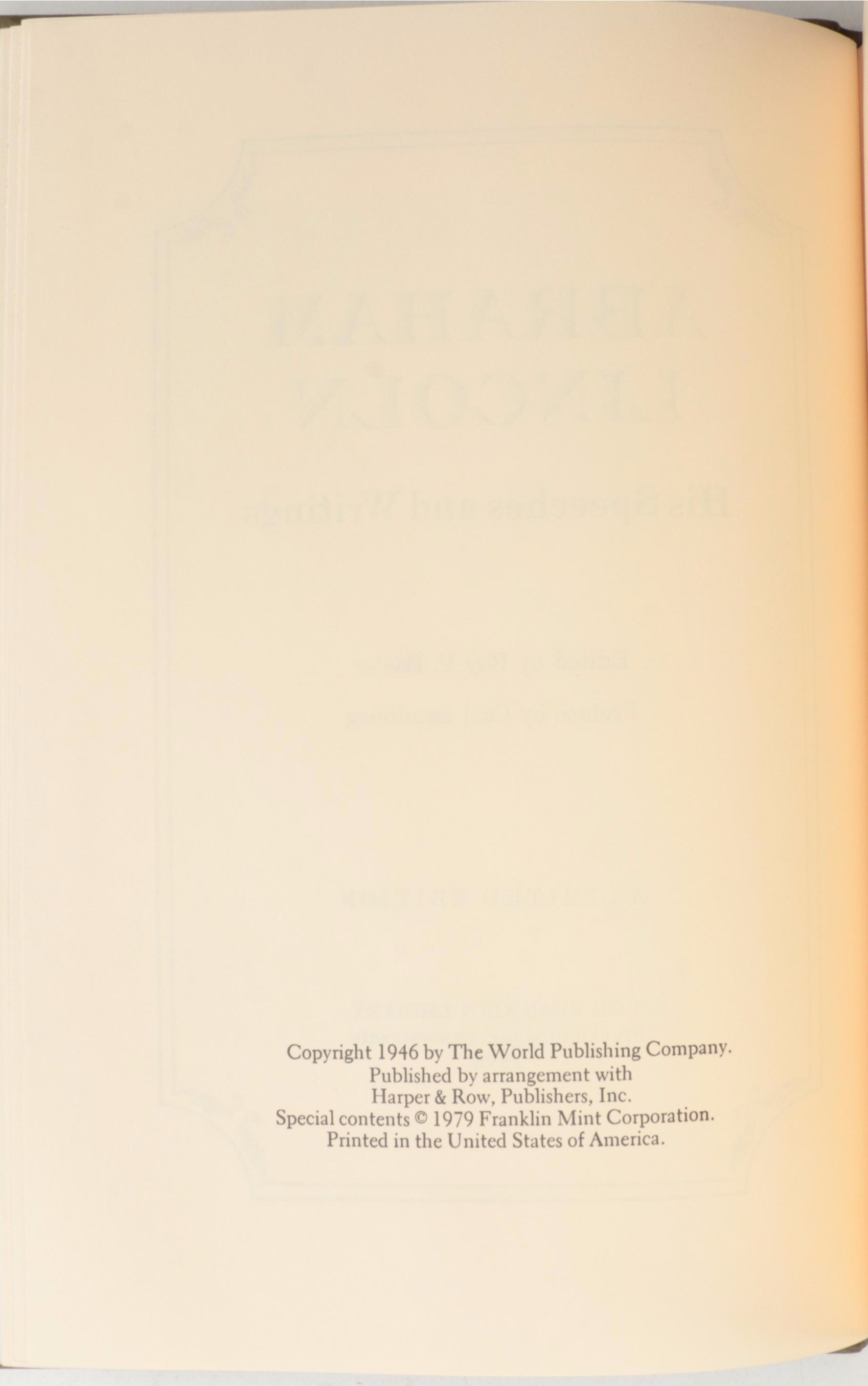 Limited Edition "Abraham Lincoln" by Roy P. Basler and More Books