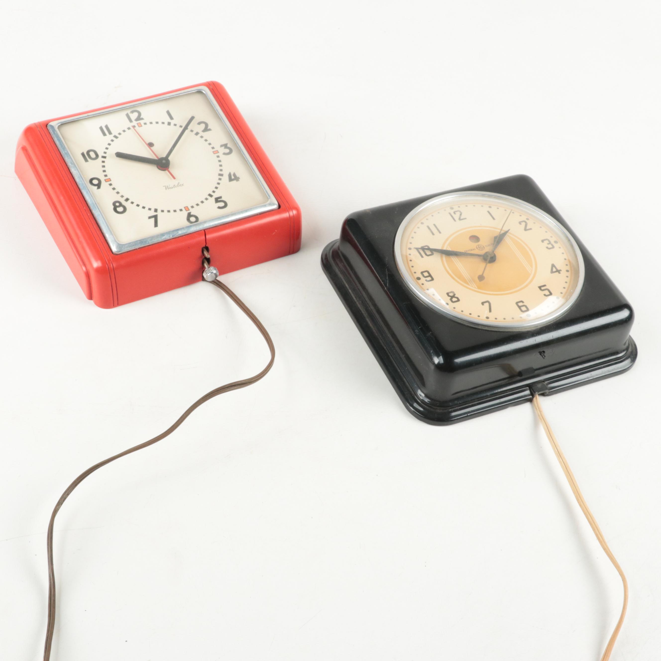 Westclox and General Electric Wall-Mounted Clocks, Mid-Late 20th Century