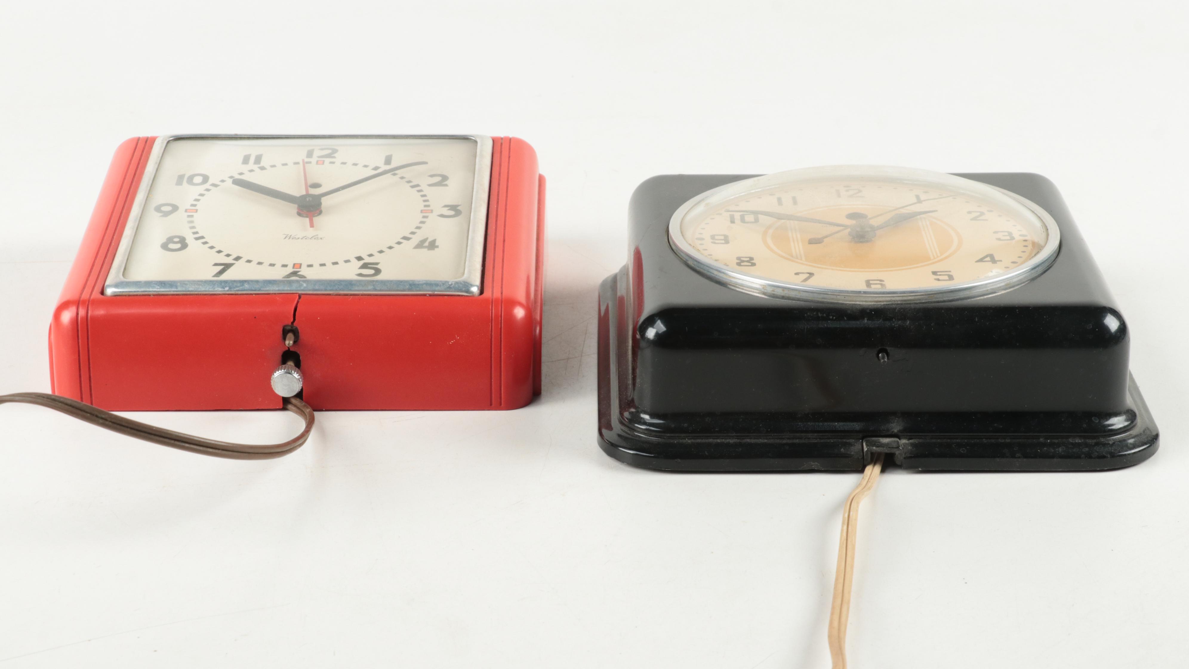 Westclox and General Electric Wall-Mounted Clocks, Mid-Late 20th Century