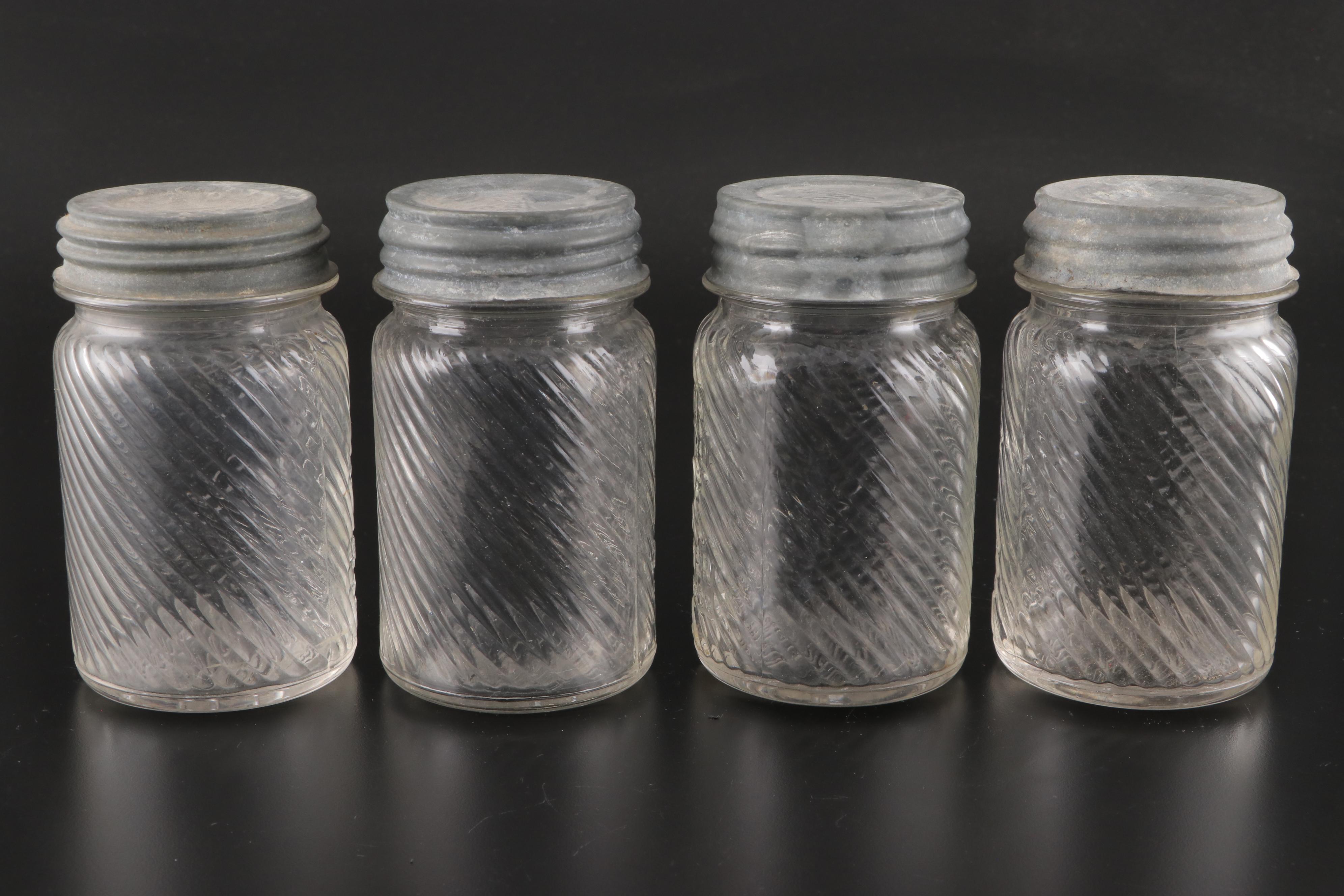 Jumbo Peanut Butter and Apple Butter Glass Jars, Early to Mid-20th Century