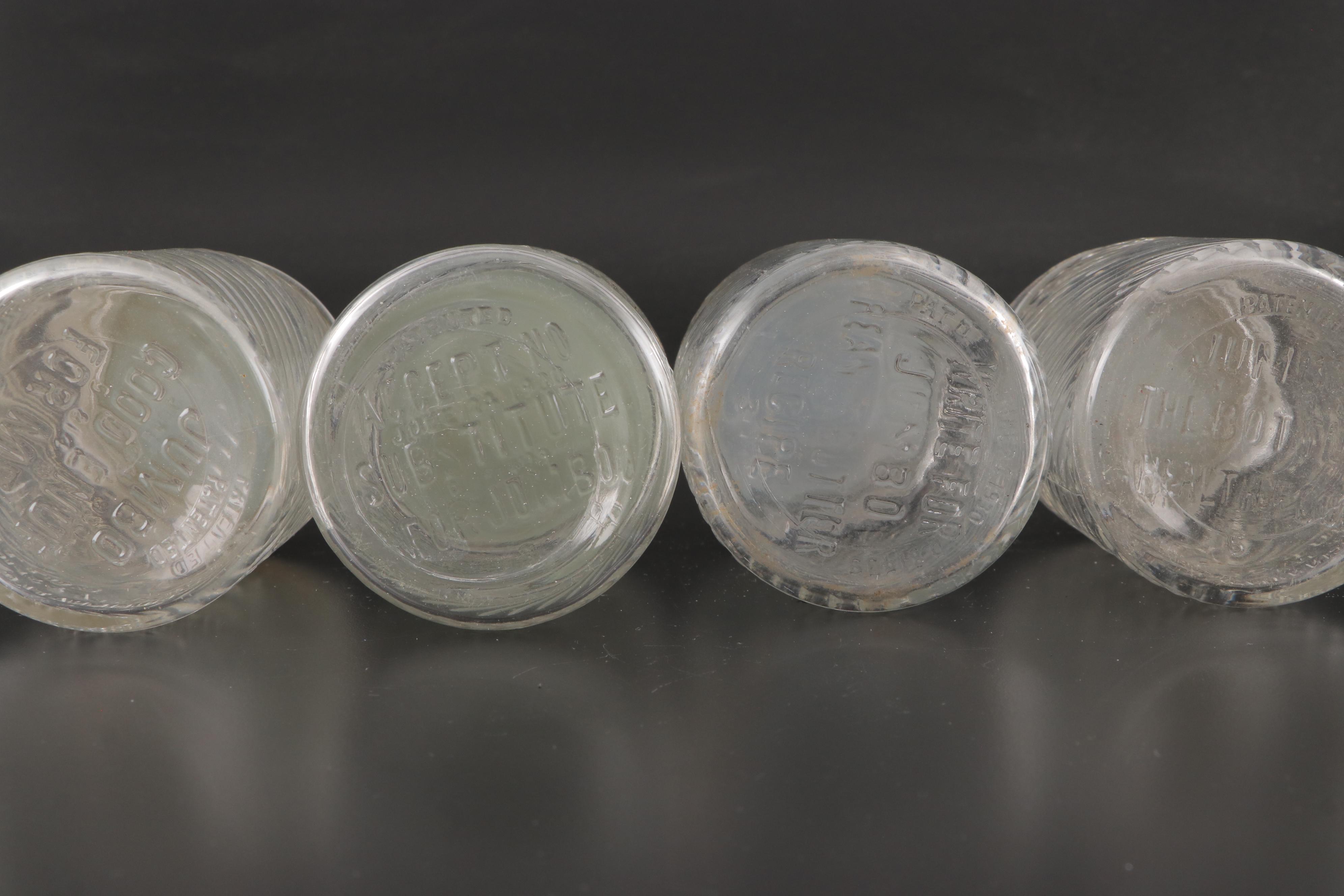 Jumbo Peanut Butter and Apple Butter Glass Jars, Early to Mid-20th Century