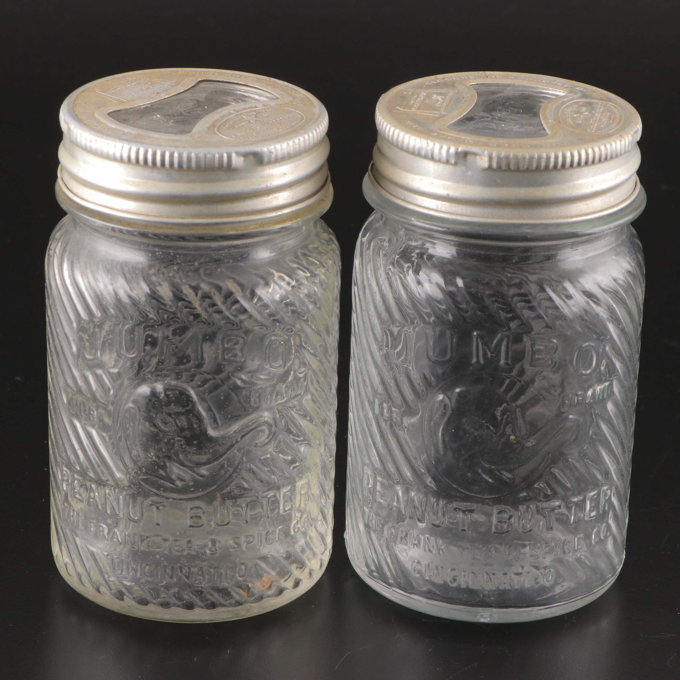 Jumbo Peanut Butter and Apple Butter Glass Jars, Early to Mid-20th Century
