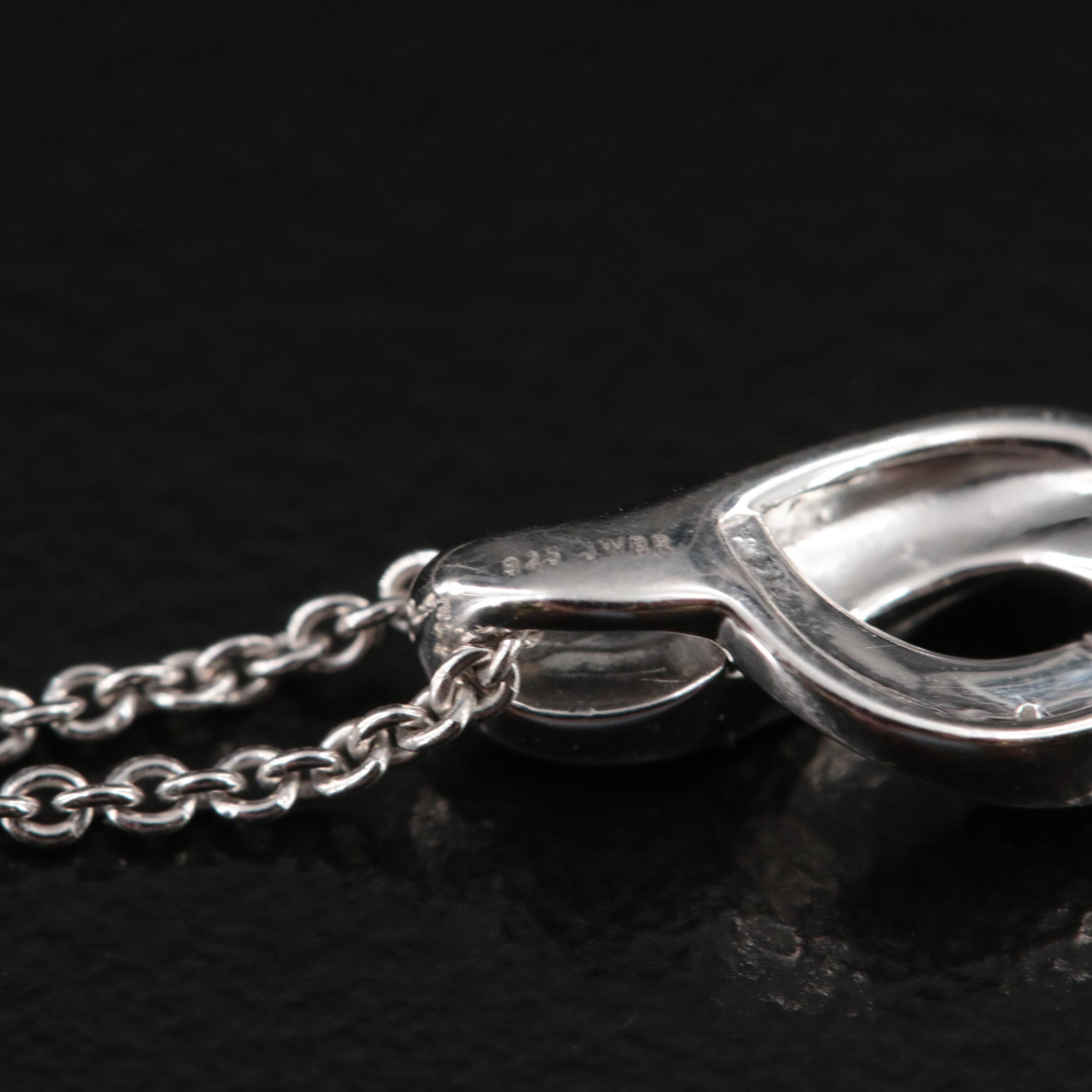 Sterling Diamond Crossover Pendant Necklace