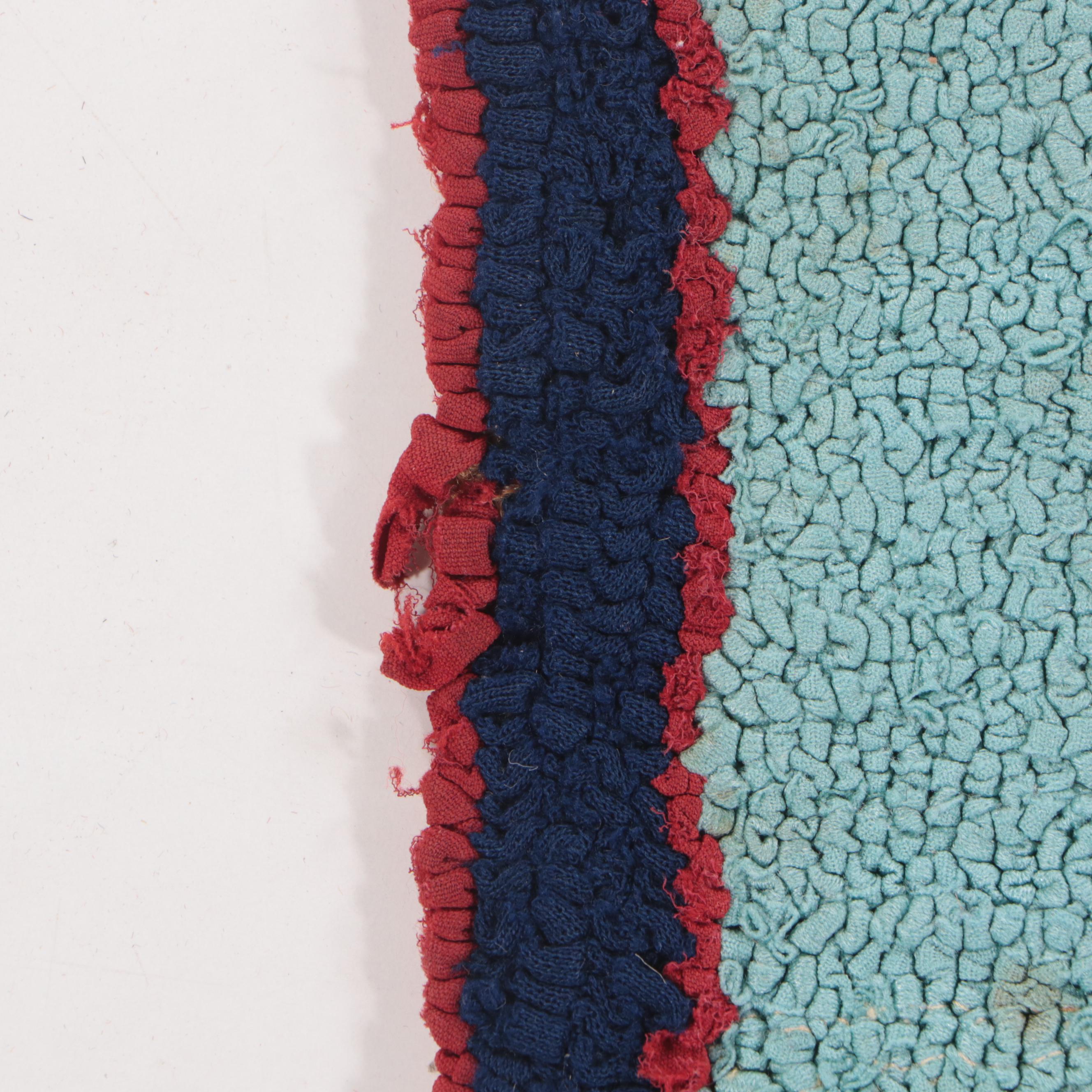 Two Hand-Hooked American Folk Art Style Pictorial Accent Rugs