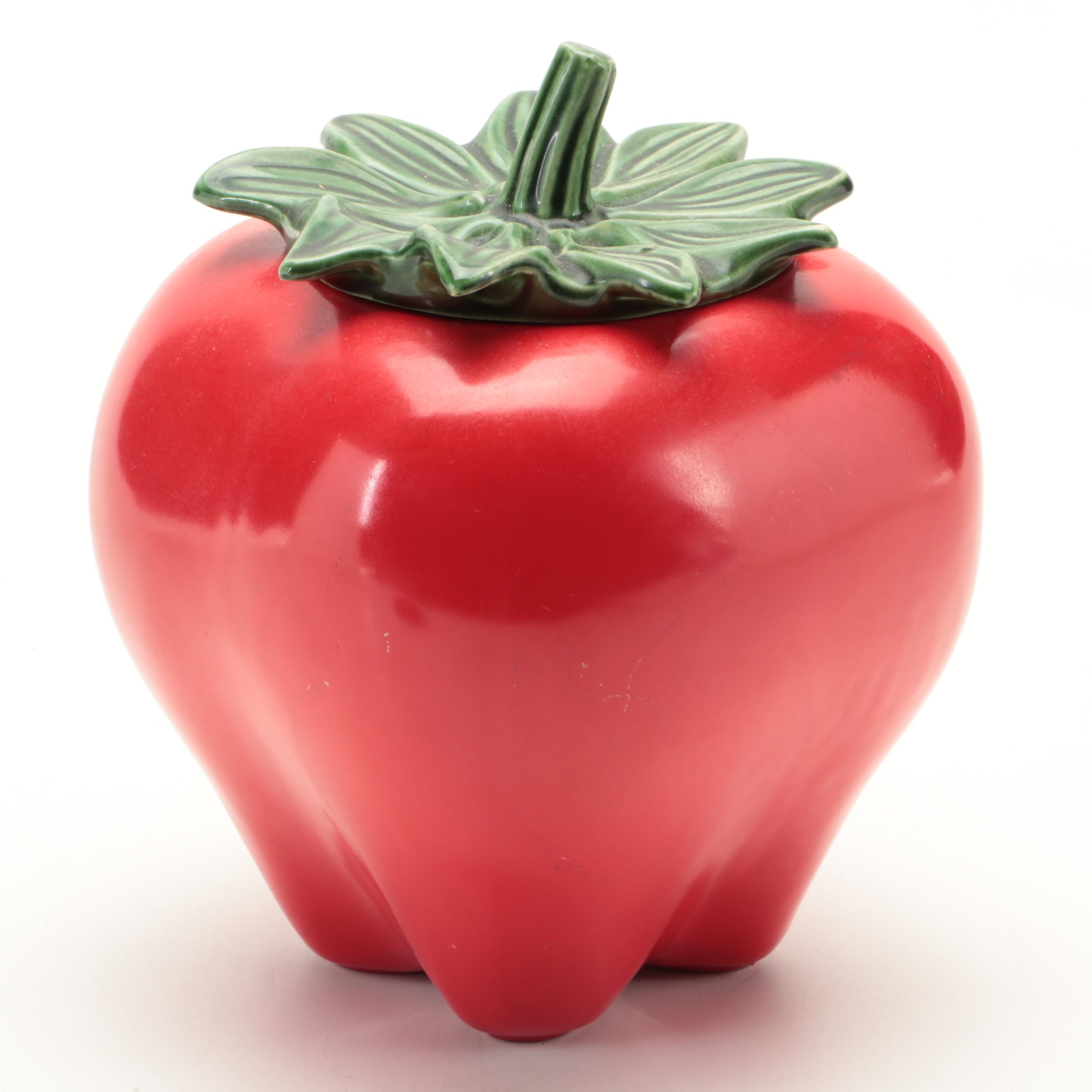 American Bisque Company Lamb Cookie Jar with Strawberry Cookie Jar