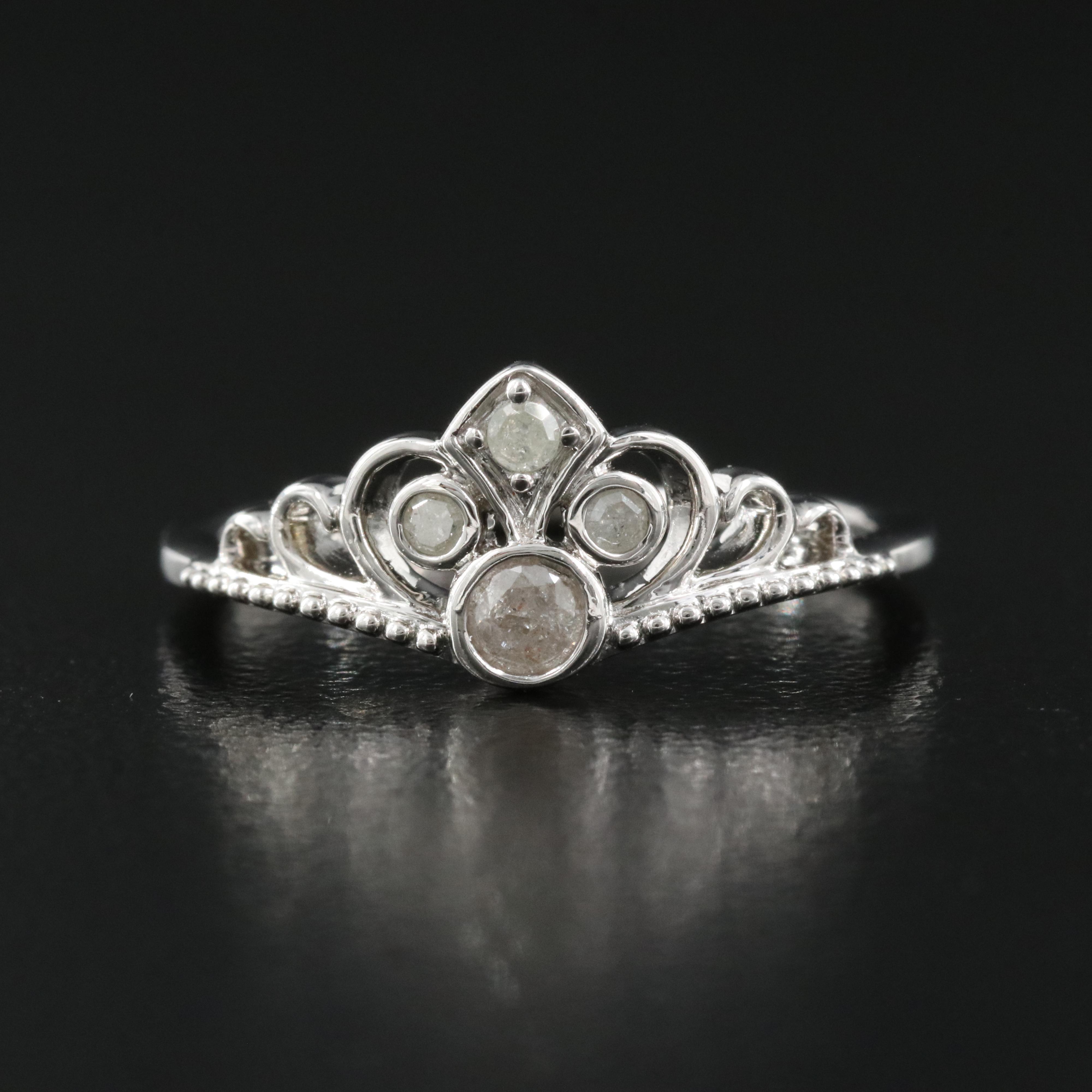 Sterling Diamond Tiara Ring