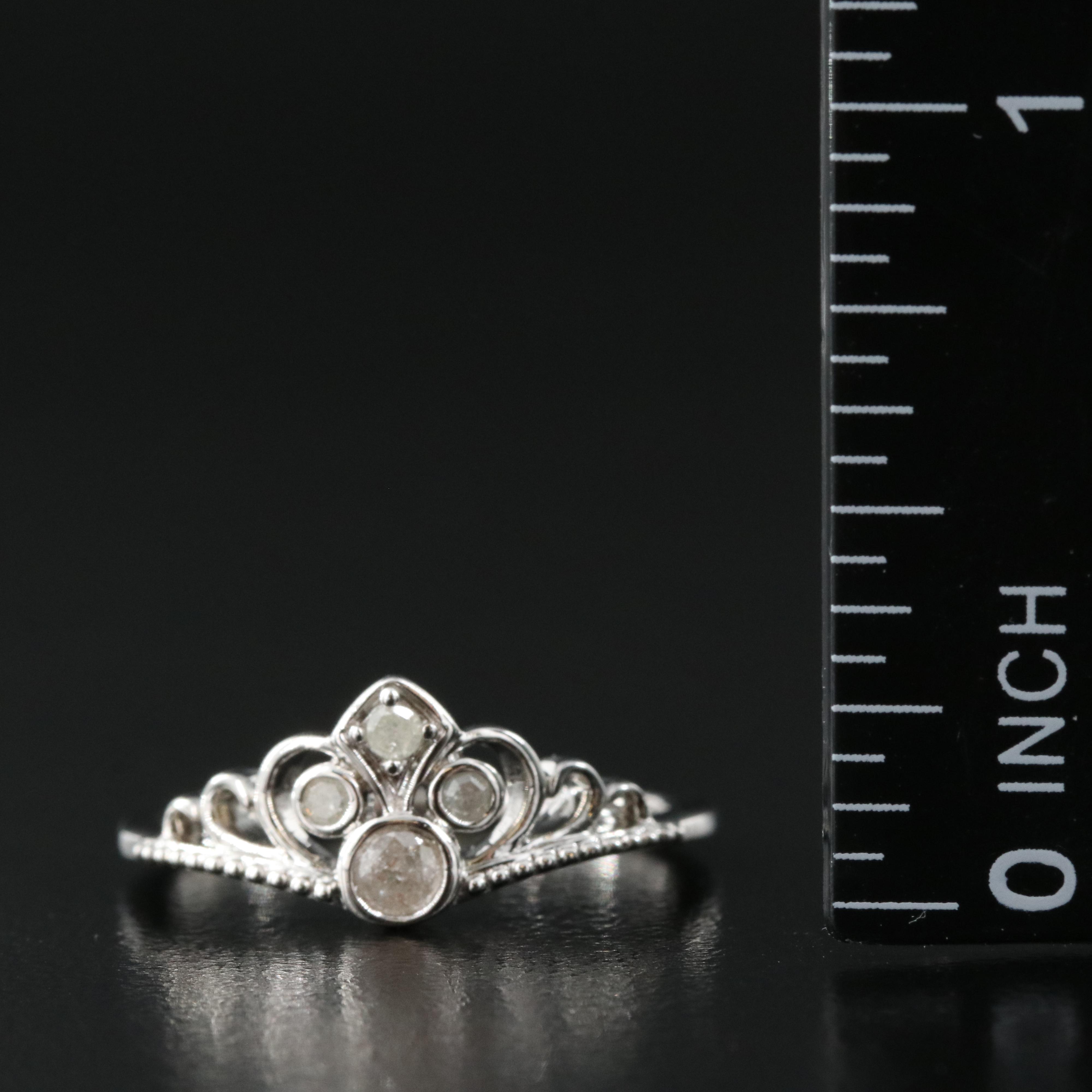 Sterling Diamond Tiara Ring