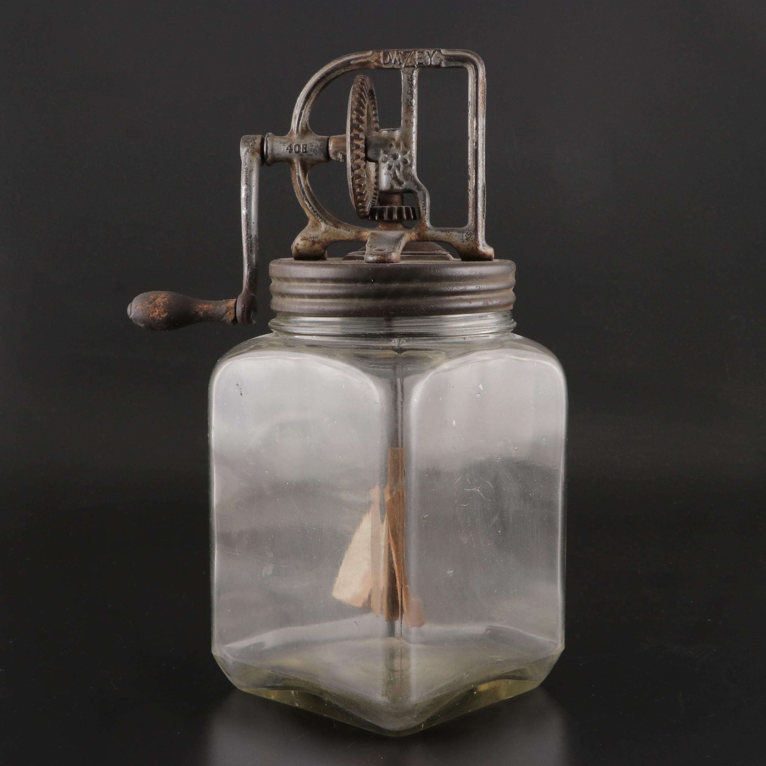 Dazey Churn and Montgomery Wards Glass Butter Churns, Early to Mid-20th Century