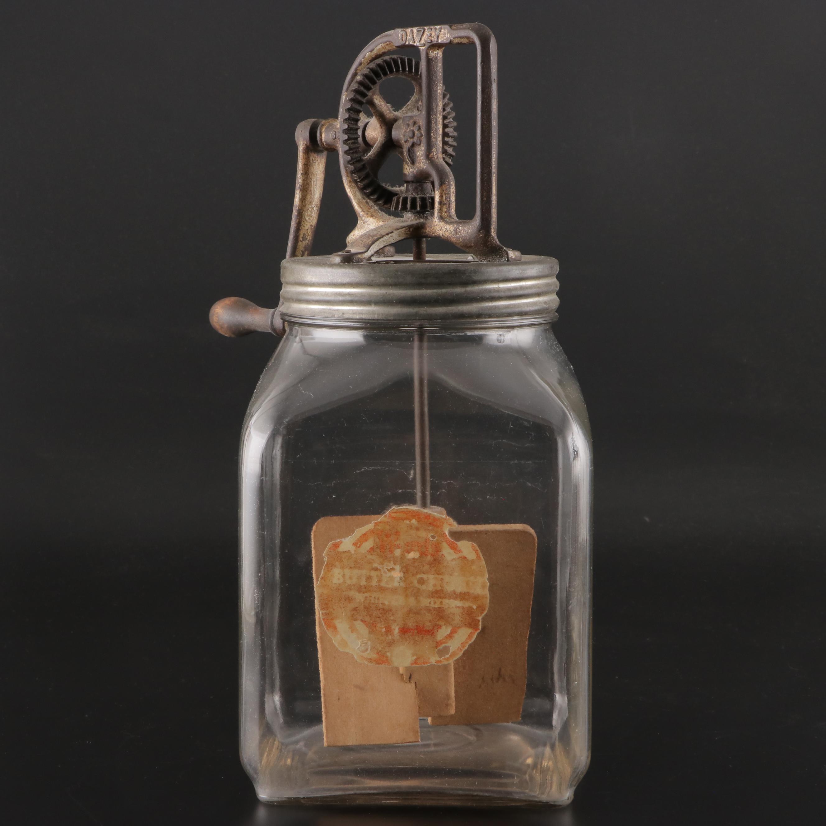 Dazey Churn and Montgomery Wards Glass Butter Churns, Early to Mid-20th Century