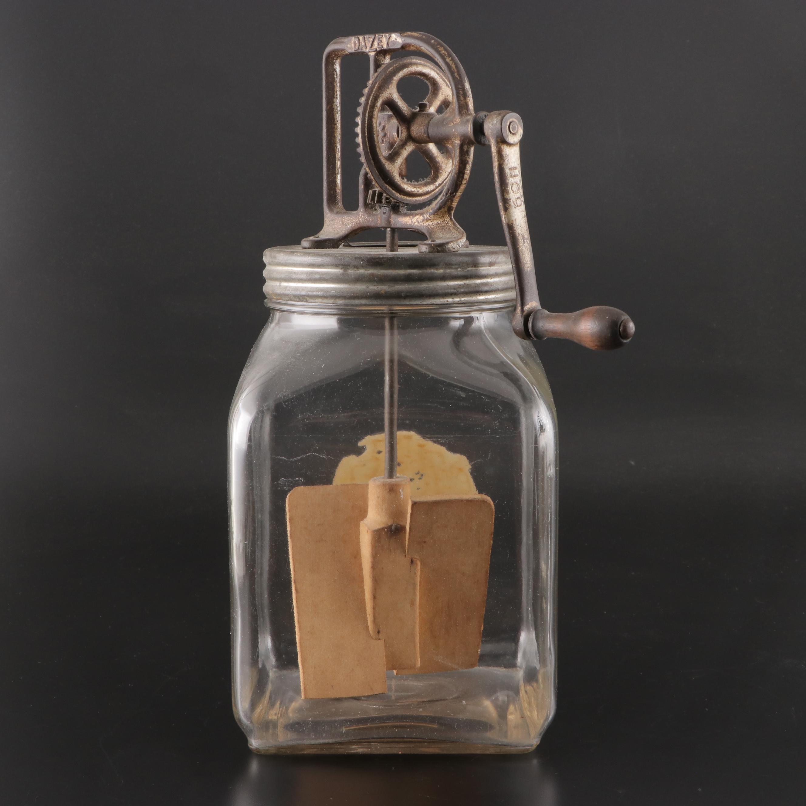 Dazey Churn and Montgomery Wards Glass Butter Churns, Early to Mid-20th Century