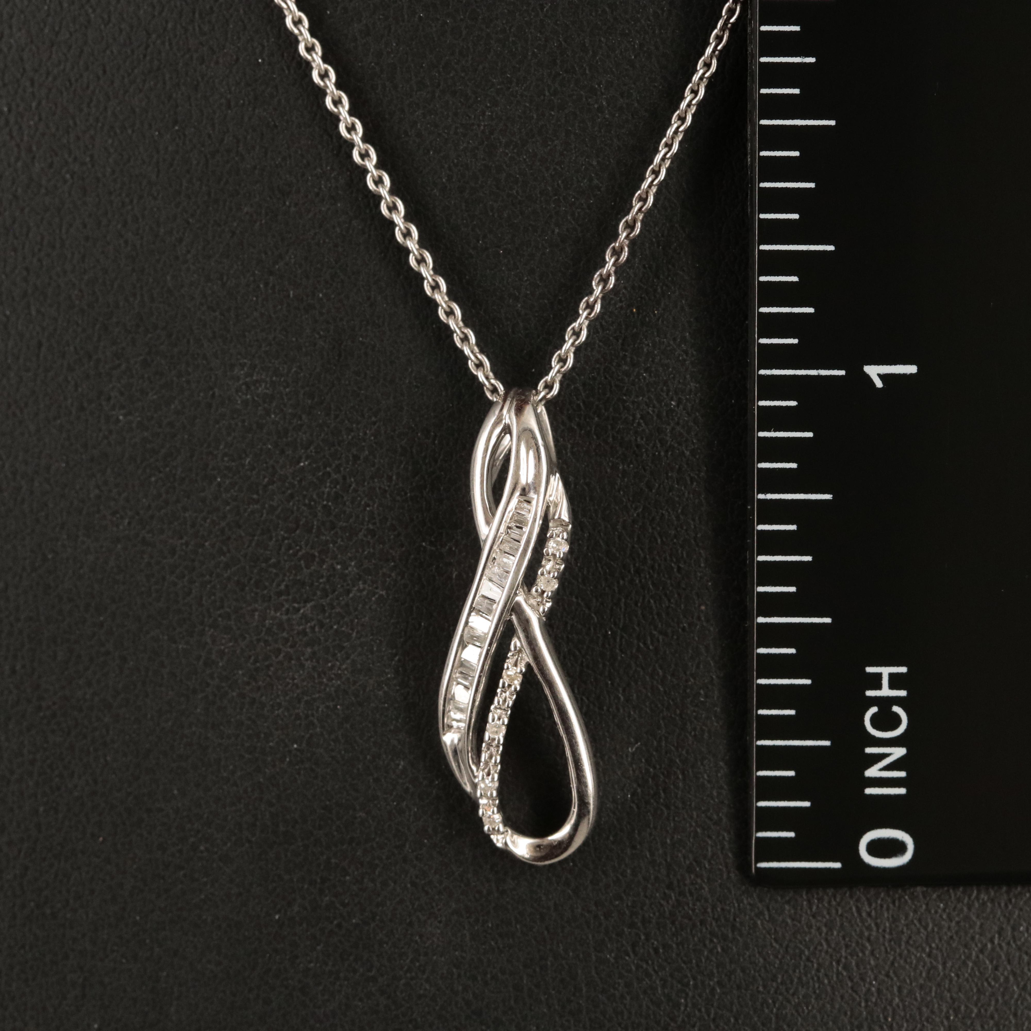 Sterling Diamond Infinity Pendant Necklace