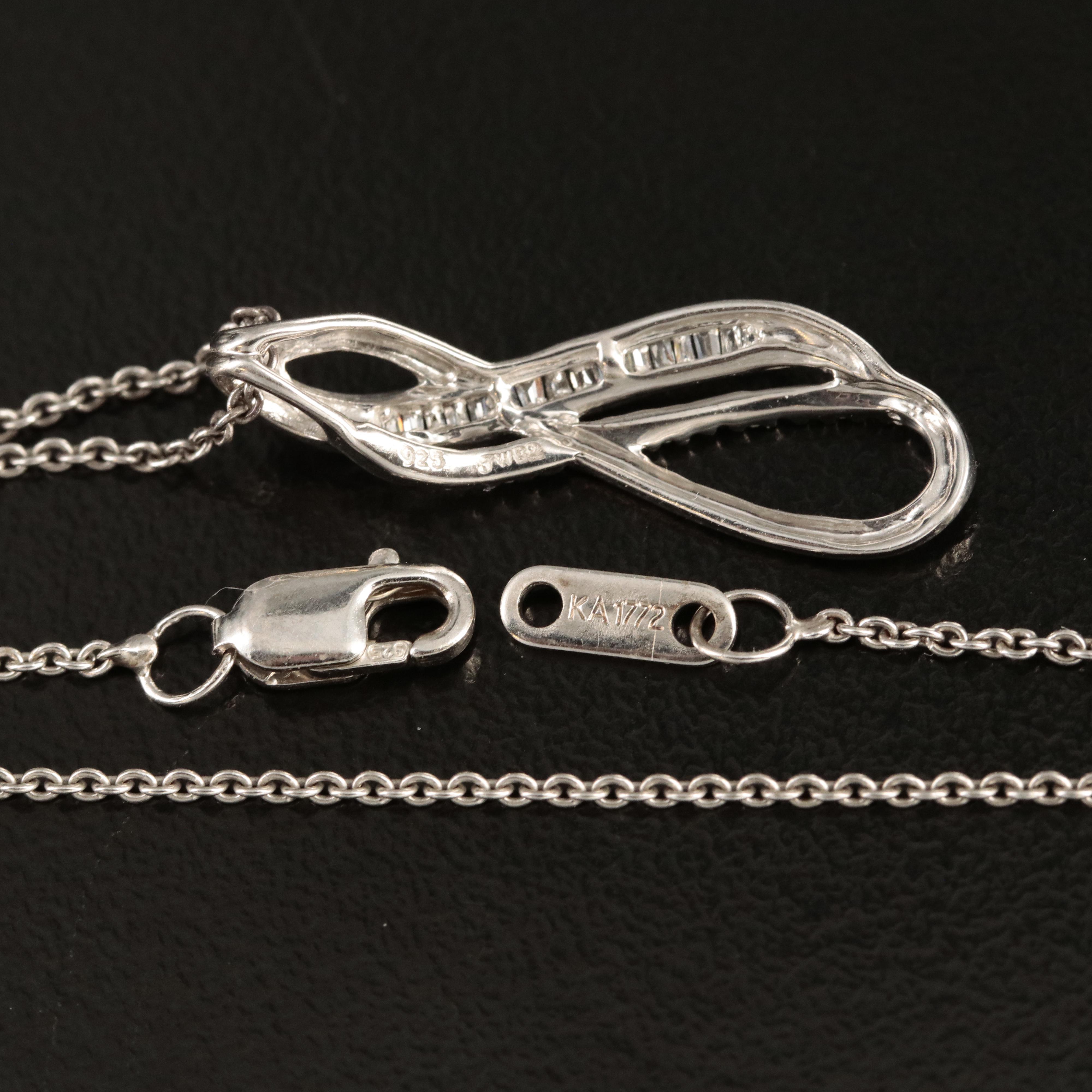 Sterling Diamond Infinity Pendant Necklace