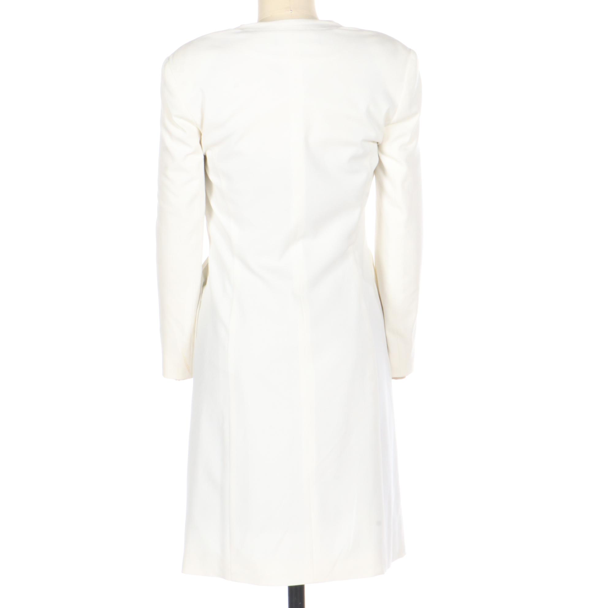 Susan Lucci Overcoat and Denim Bodycon Dress