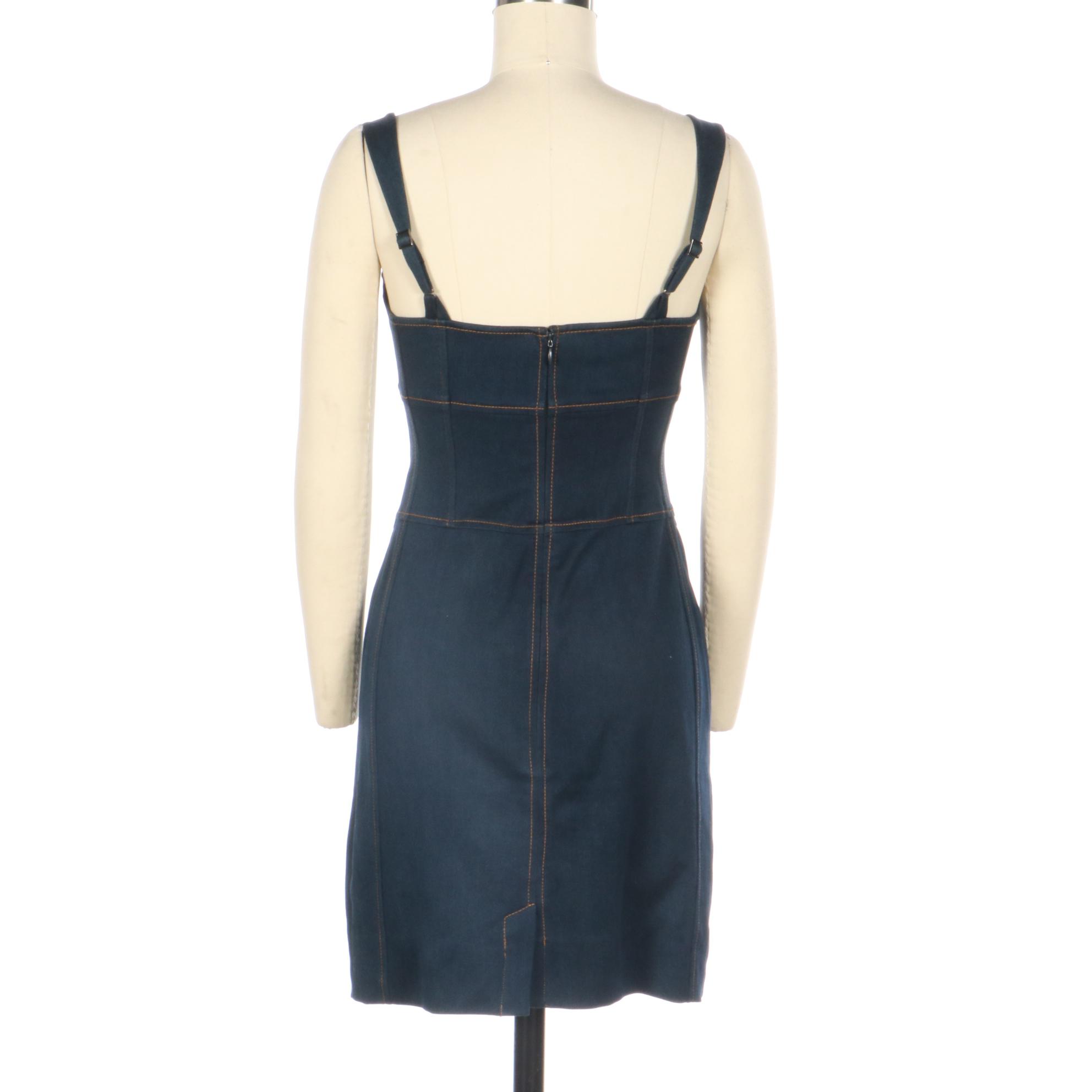 Susan Lucci Overcoat and Denim Bodycon Dress