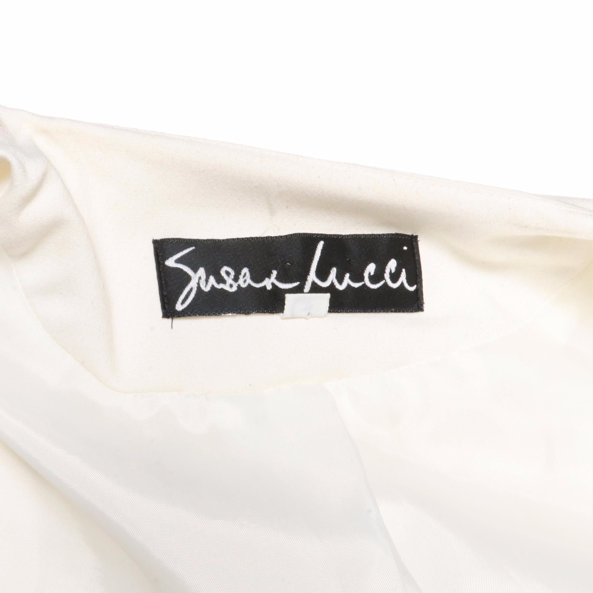 Susan Lucci Overcoat and Denim Bodycon Dress