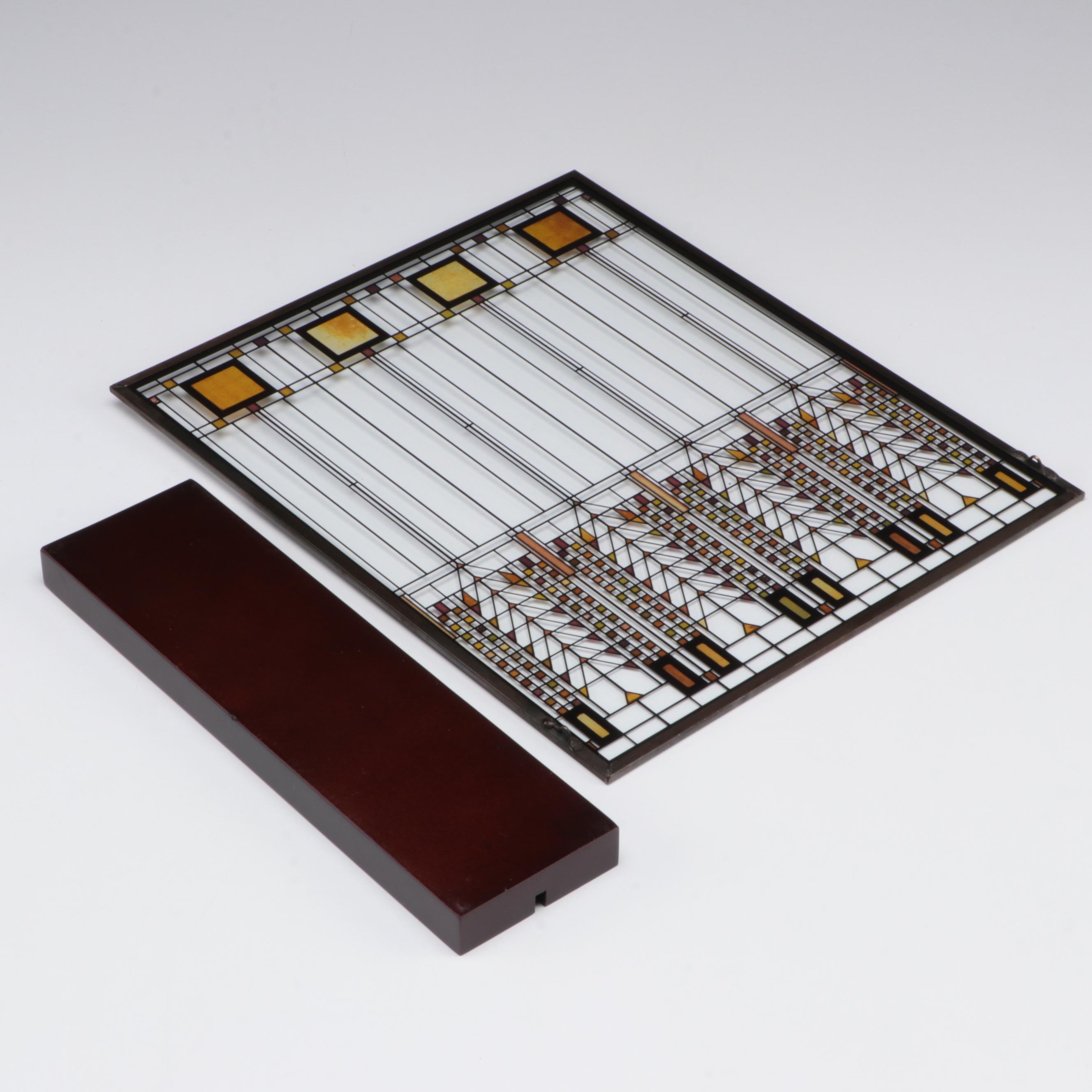 Stained Glass Panel After Frank Lloyd Wright's "Tree of Life" for Martin House