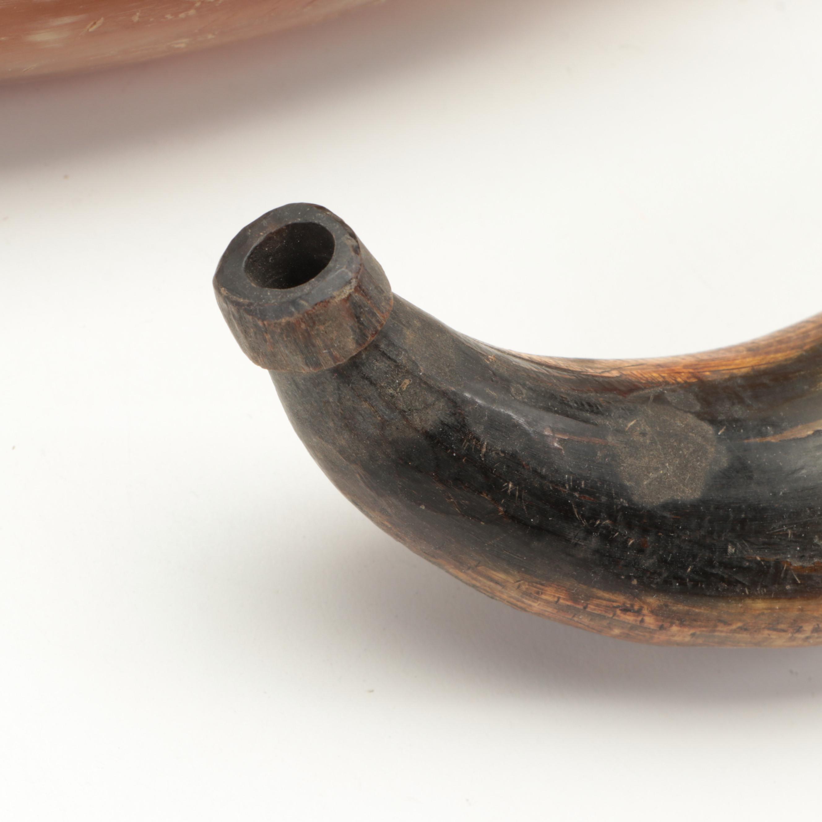 Carved Gun Powder Horns