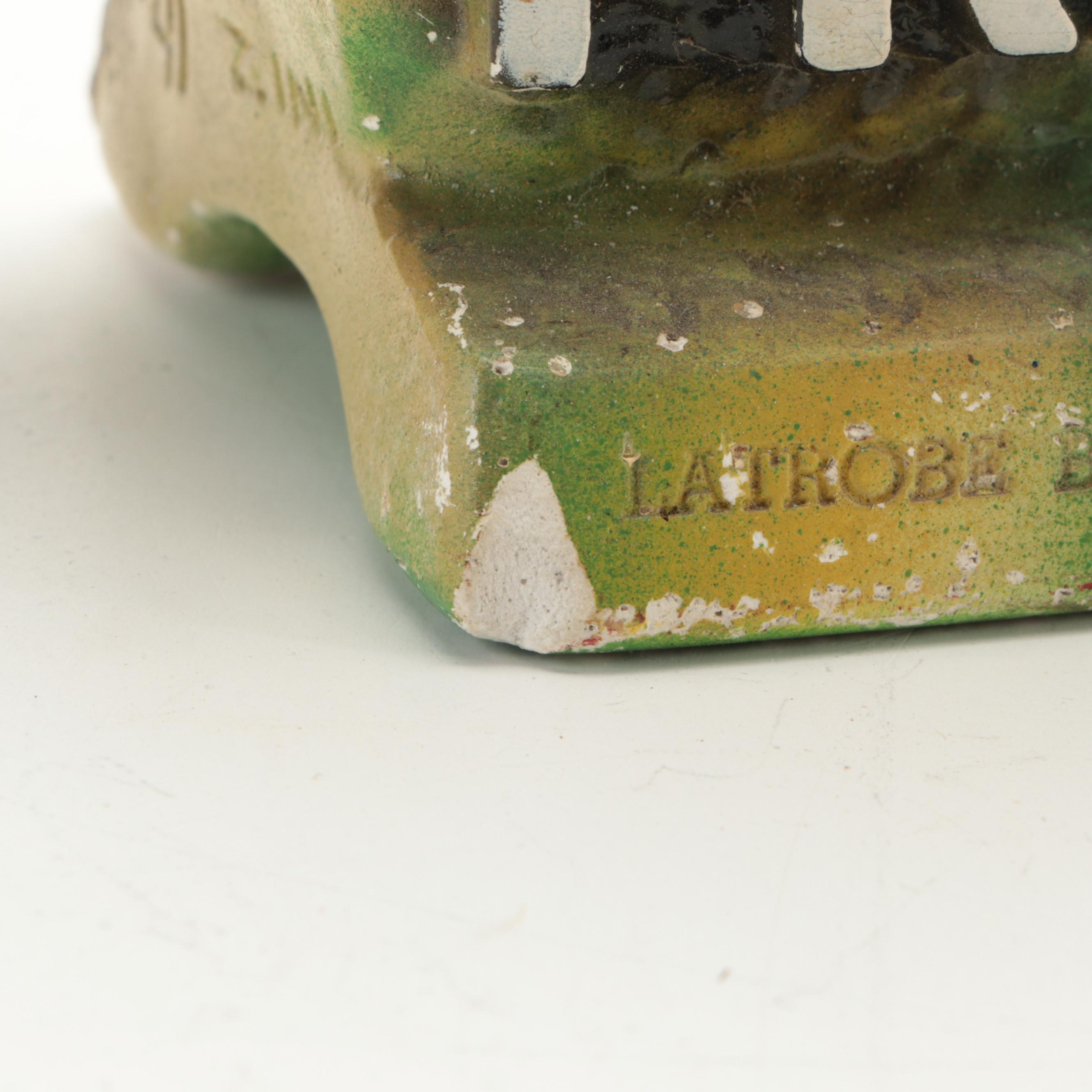 Rolling Rock Premium Beer Chalkware Horse Figurine, Mid to Late 20th Century