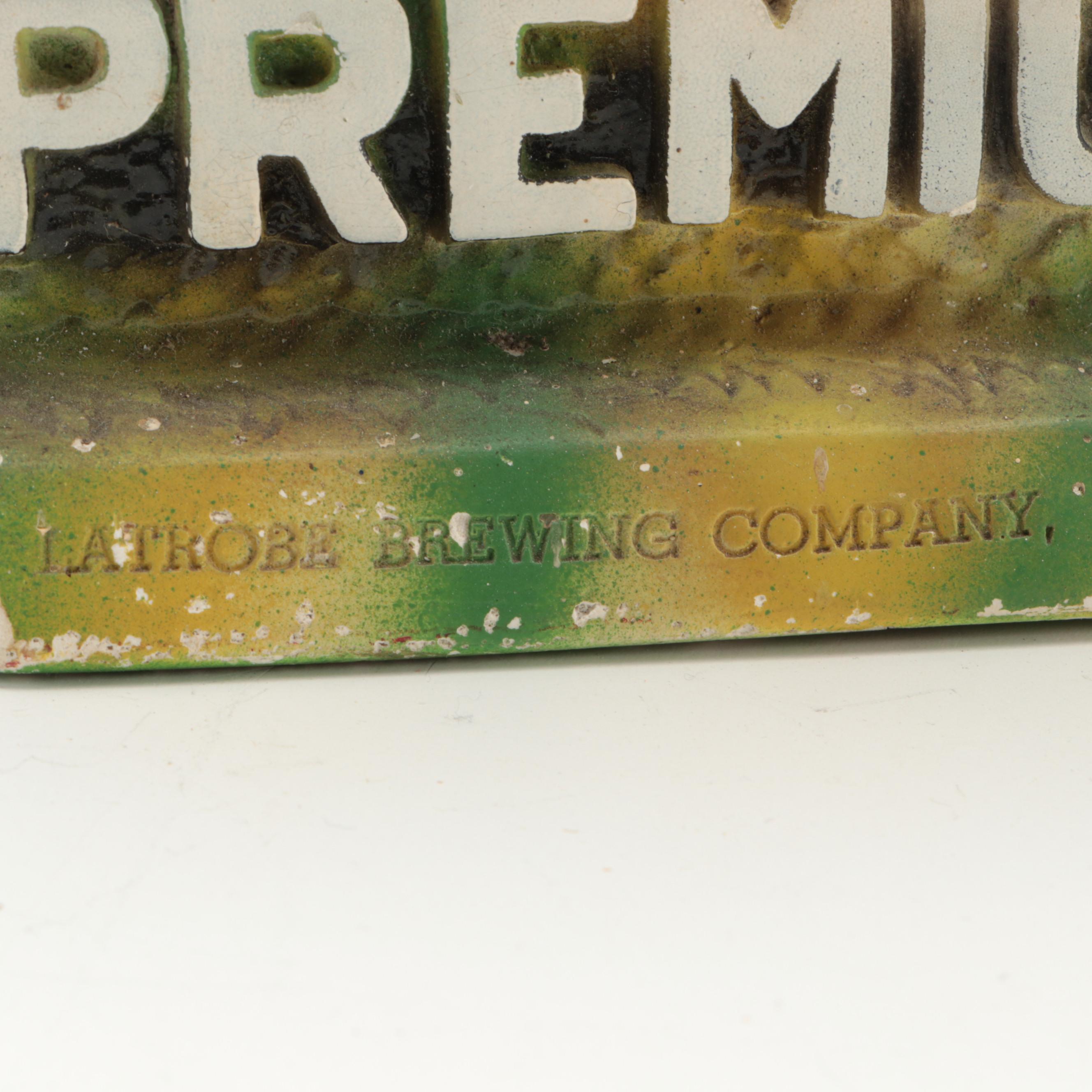 Rolling Rock Premium Beer Chalkware Horse Figurine, Mid to Late 20th Century