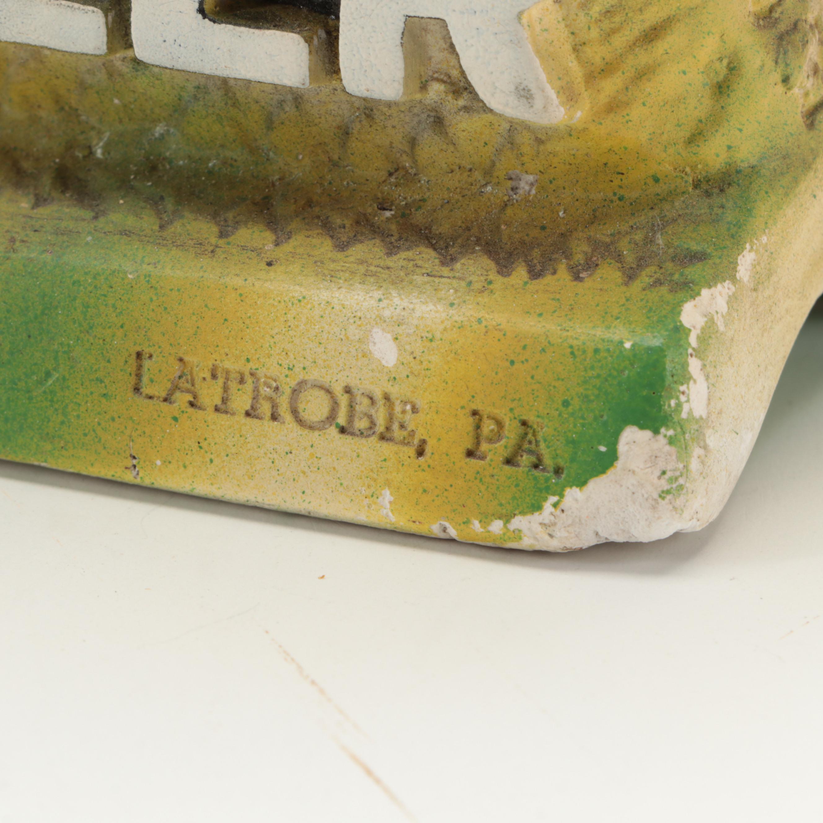 Rolling Rock Premium Beer Chalkware Horse Figurine, Mid to Late 20th Century